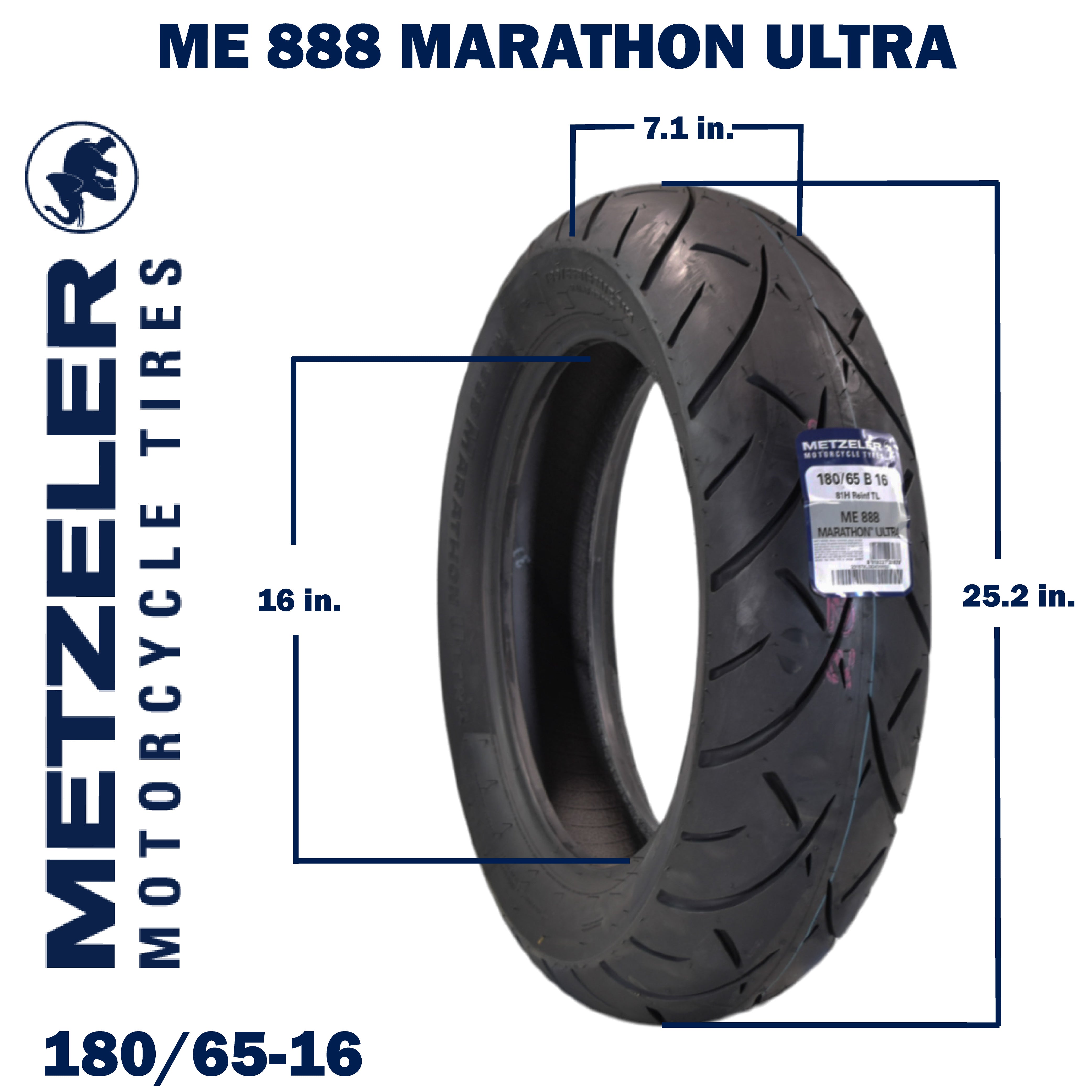 Metzeler ME 888 Marathon Ultra Rear 180/65B16 REINF Motorcycle Tire w/ Keychain