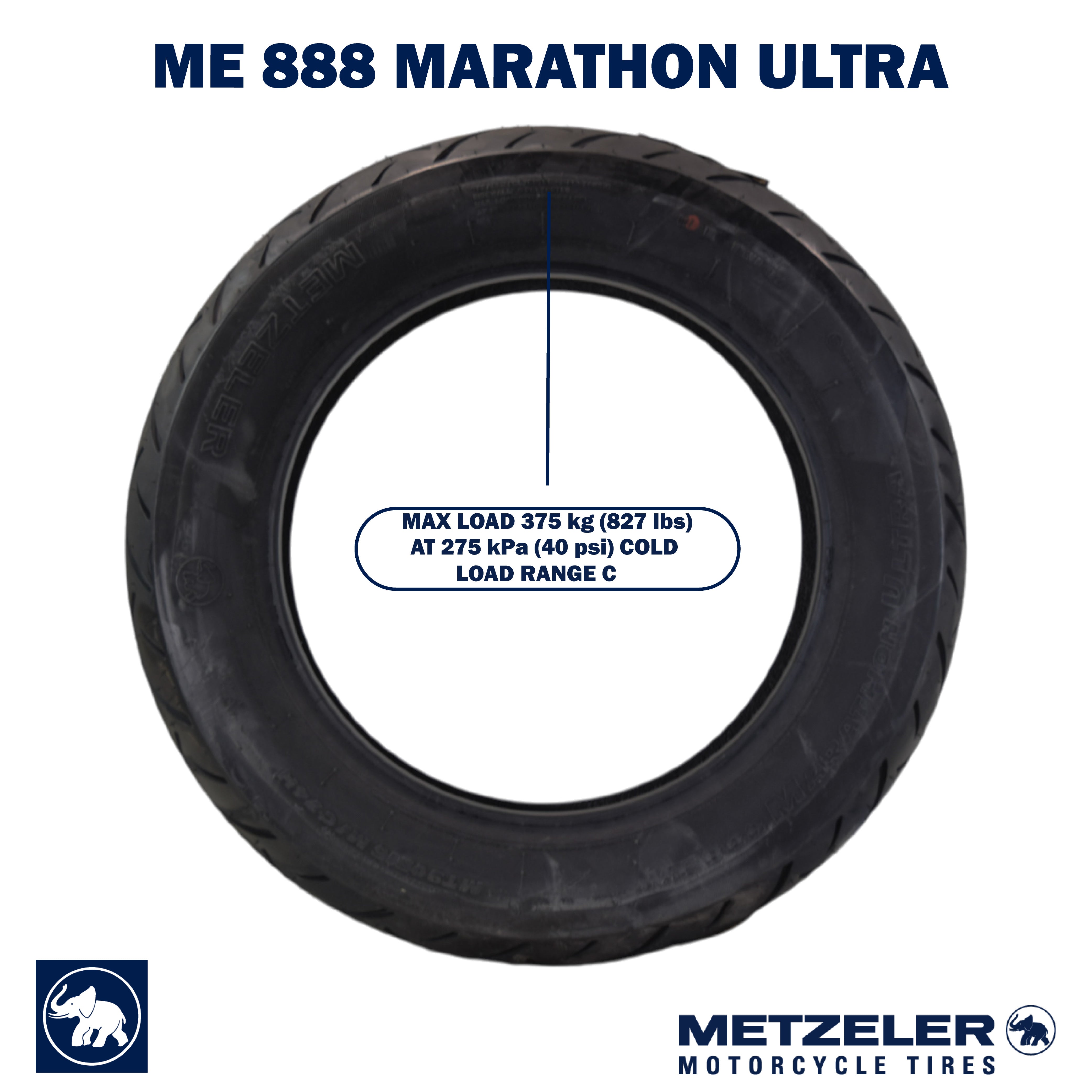 Metzeler ME 888 Marathon Ultra Rear MT9016 74H Motorcycle Tire with Keychain