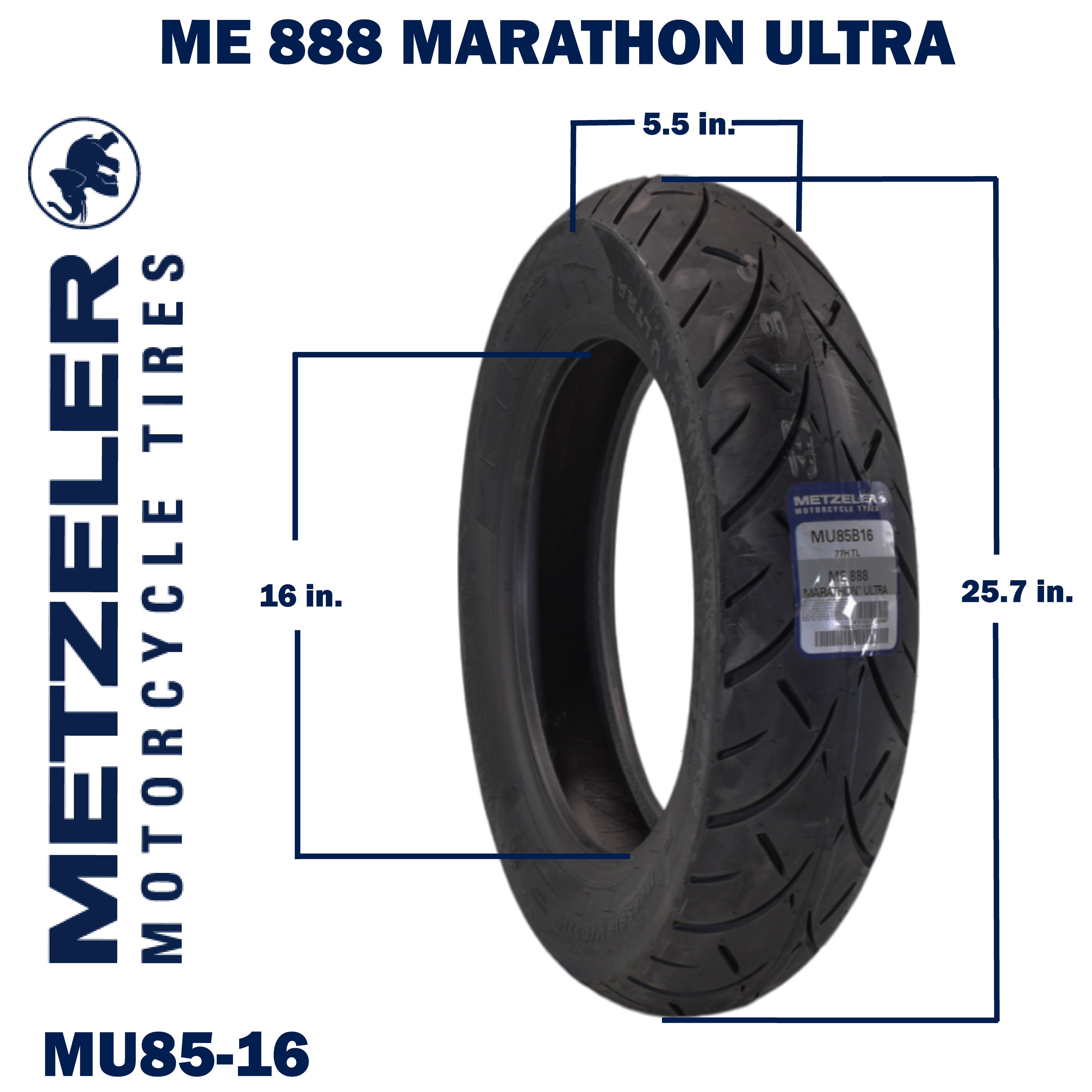 Metzeler ME 888 Marathon Ultra Rear MU8516 77H Motorcycle Tire with Keychain