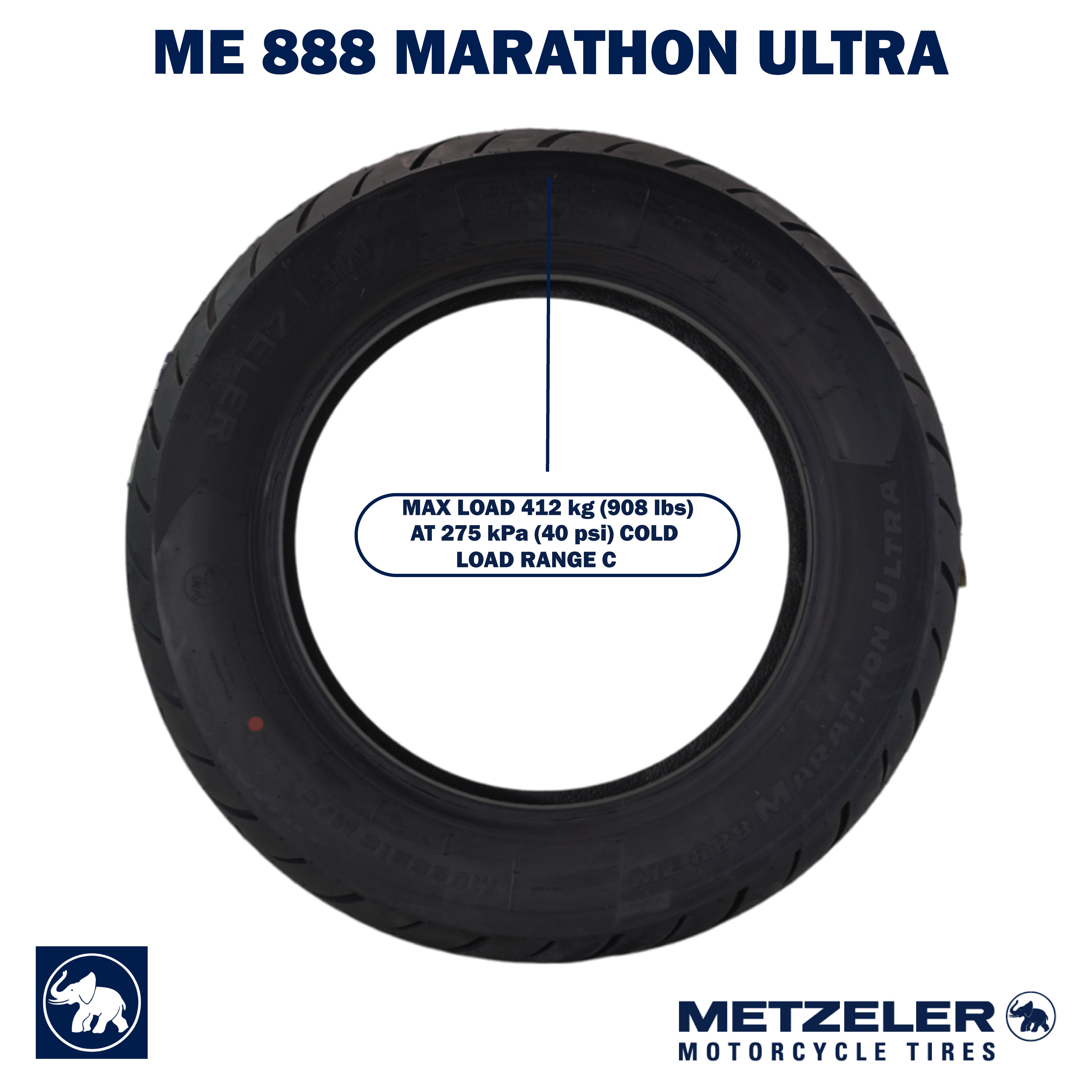 Metzeler ME 888 Marathon Ultra Rear MU8516 77H Motorcycle Tire with Keychain