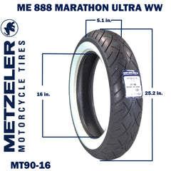 ME 888 Marathon Ultra Front MT90B16 Wide Whitewall 72H