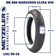 ME 888 Marathon Ultra Front 130/9016 Wide Whitewall 67H