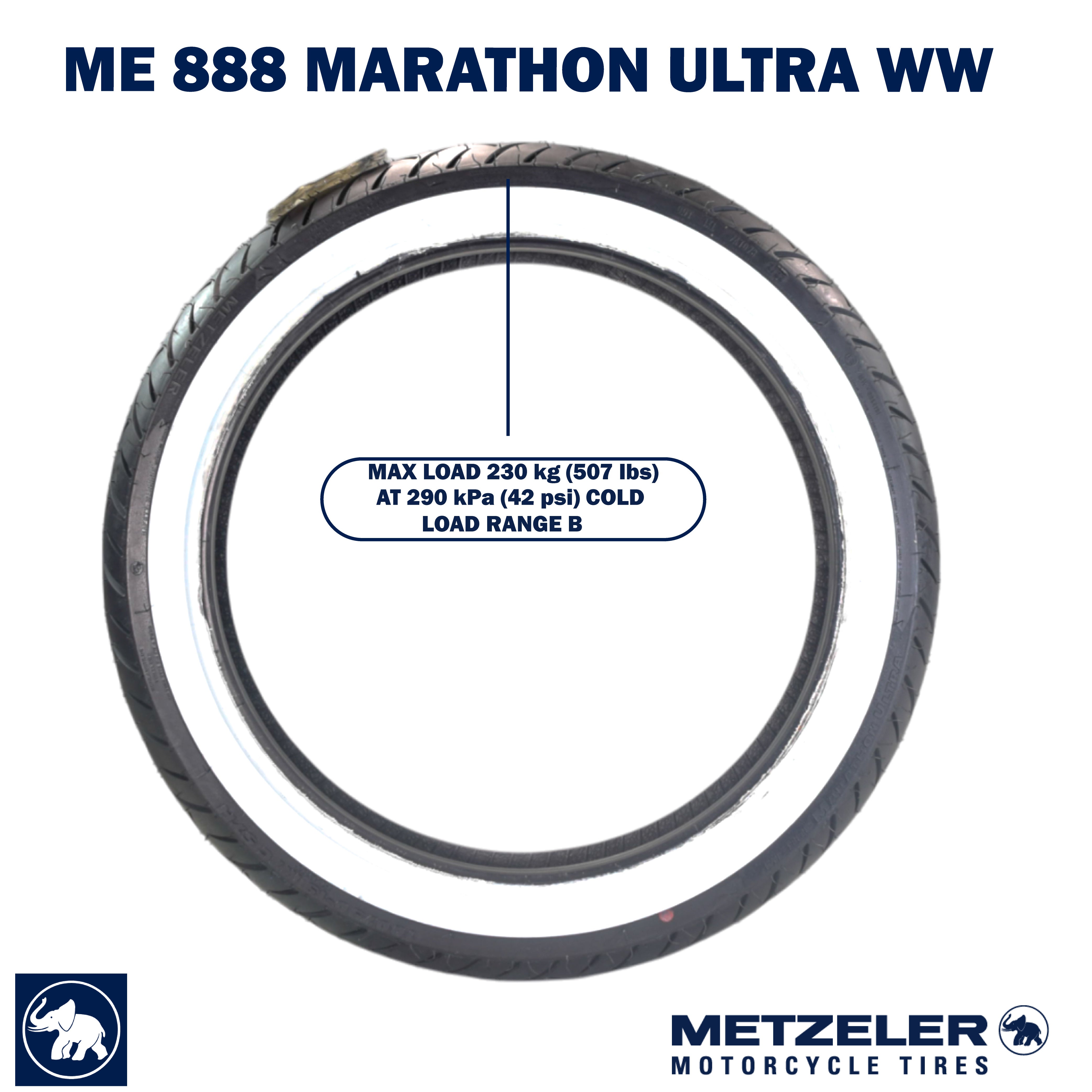 ME 888 Marathon Ultra Front 100/9019 Wide Whitewall 57H