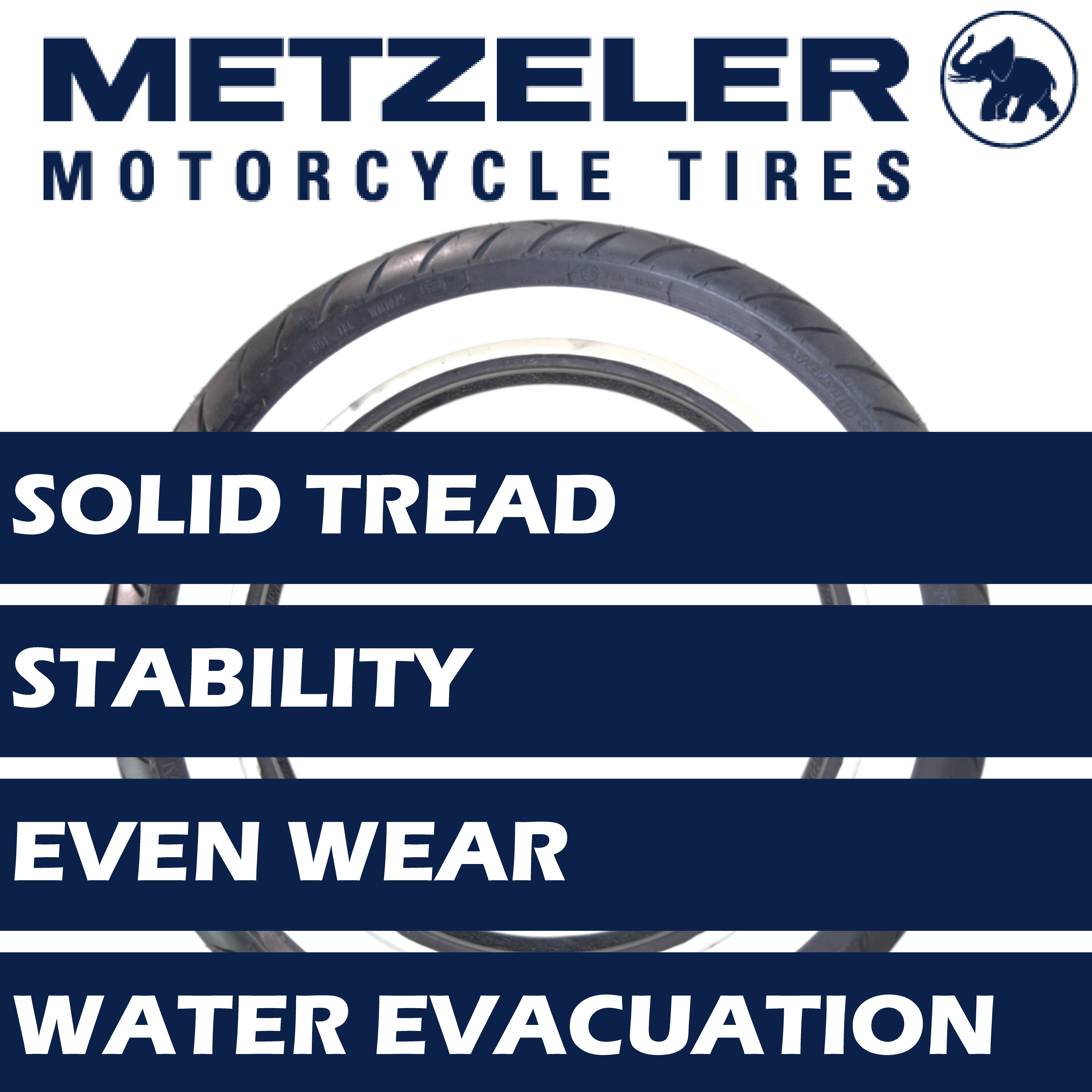 Metzeler ME 888 Marathon Ultra White Wall 170/80-15 Rear Tire with Keychain