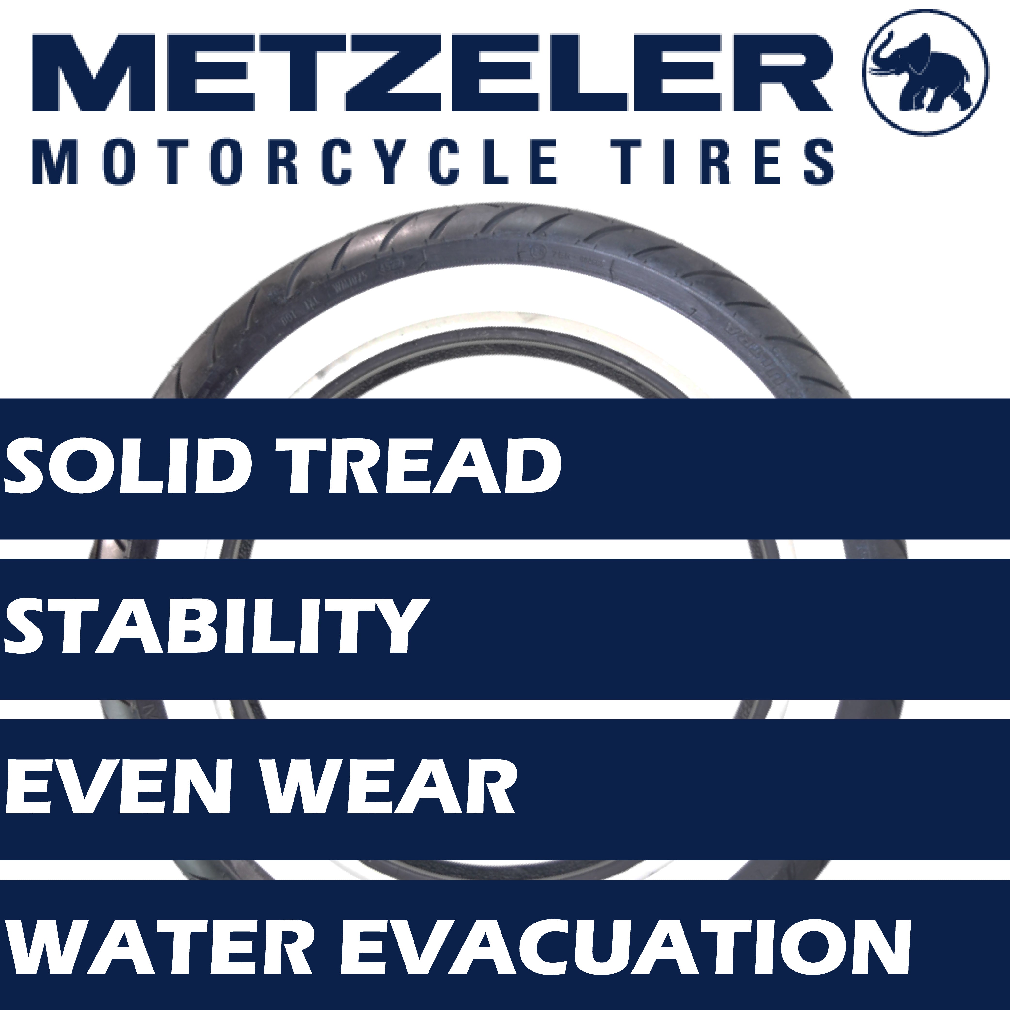 Metzeler ME 888 Marathon Ultra White Wall 130/90-16 Rear Tire with Keychain