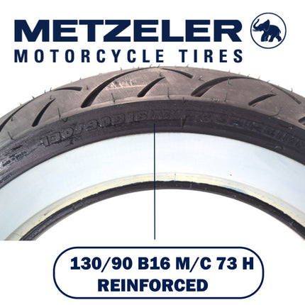 Metzeler ME 888 Marathon Ultra White Wall 130/90-16 Rear Tire with Keychain