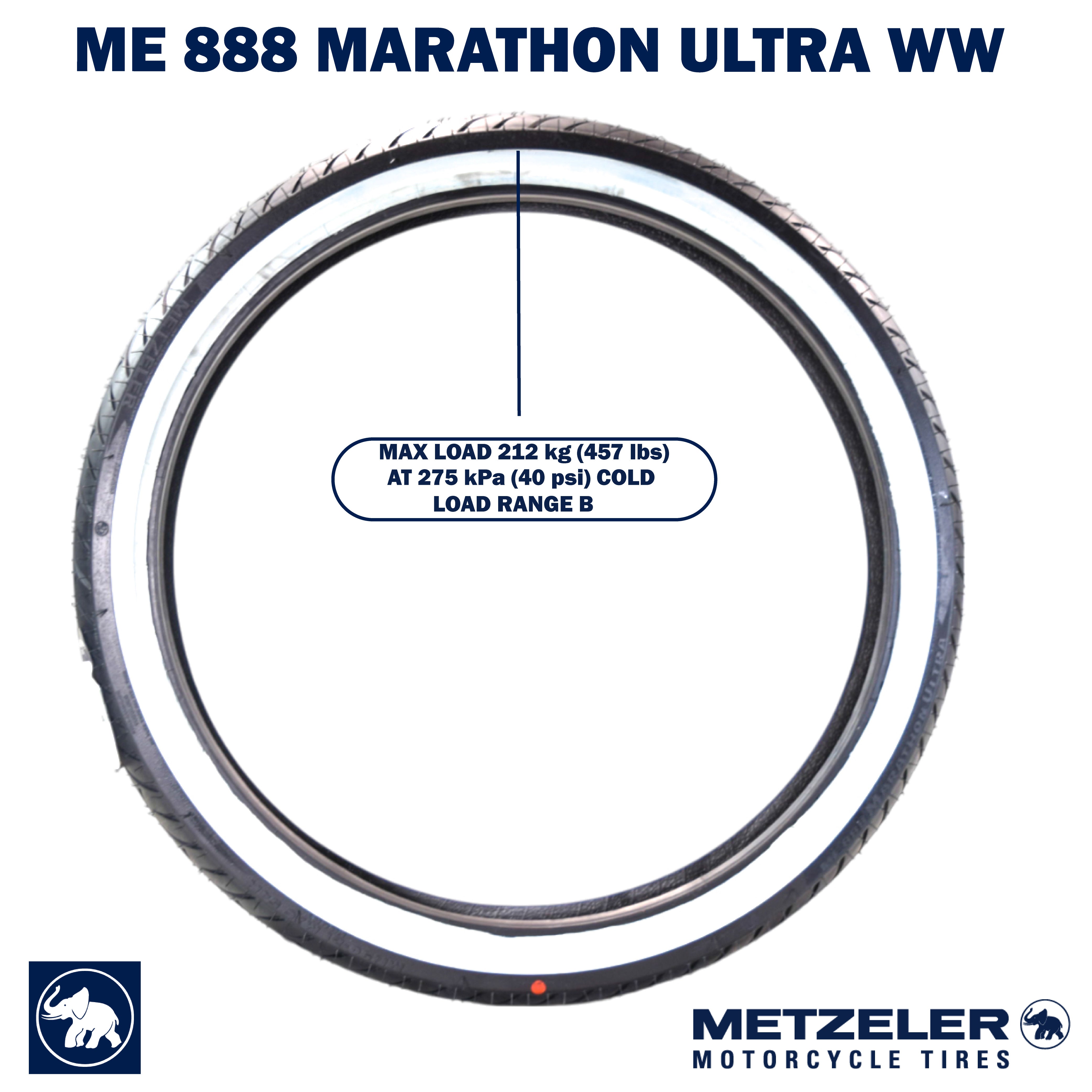 ME 888 Marathon Ultra Front MH9021 Wide Whitewall 54H