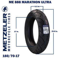 Metzeler ME 888 Marathon Ultra Rear 160/70B17 REINF Motorcycle Tire w/ Keychain