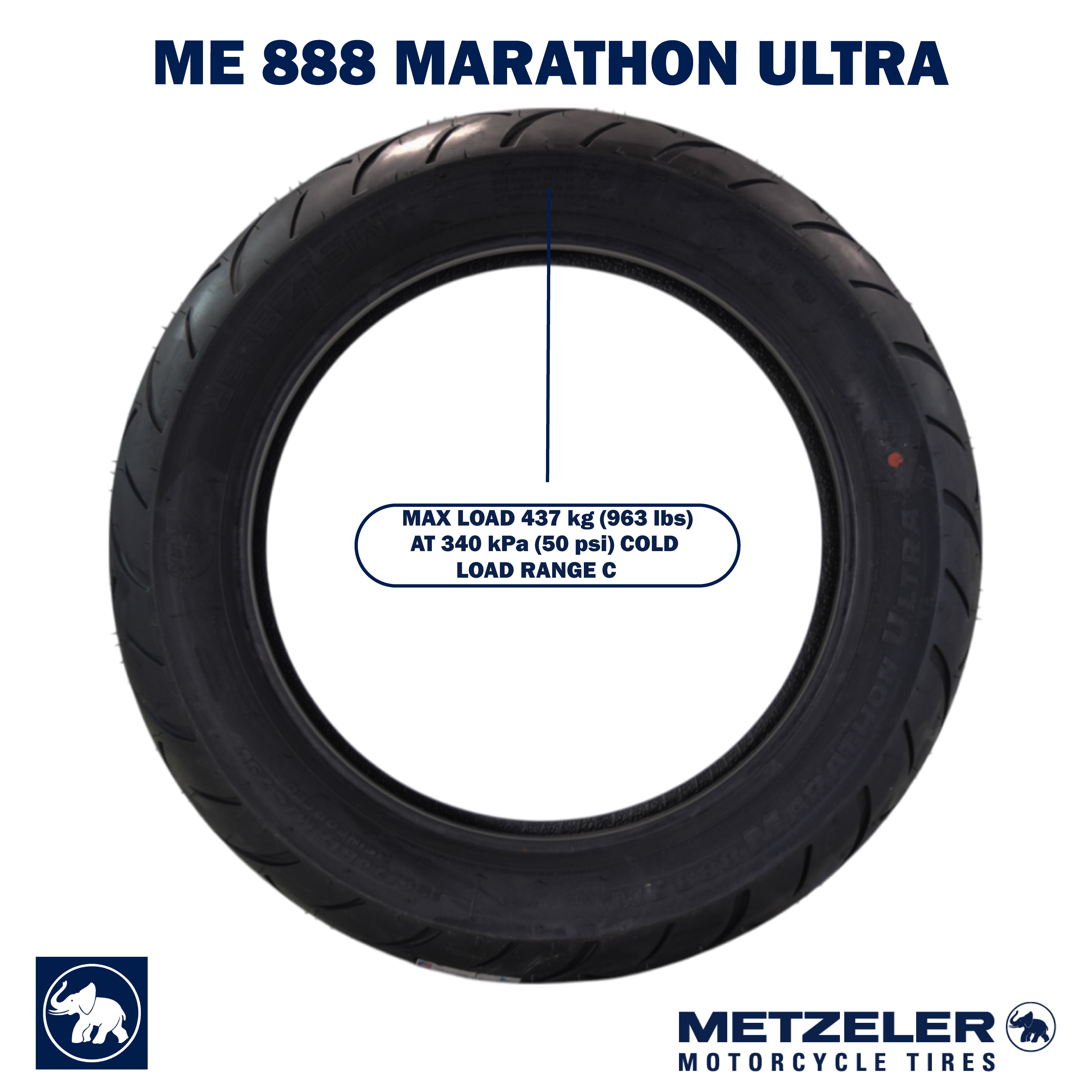 Metzeler ME 888 Marathon Ultra Rear 160/70B17 REINF Motorcycle Tire w/ Keychain