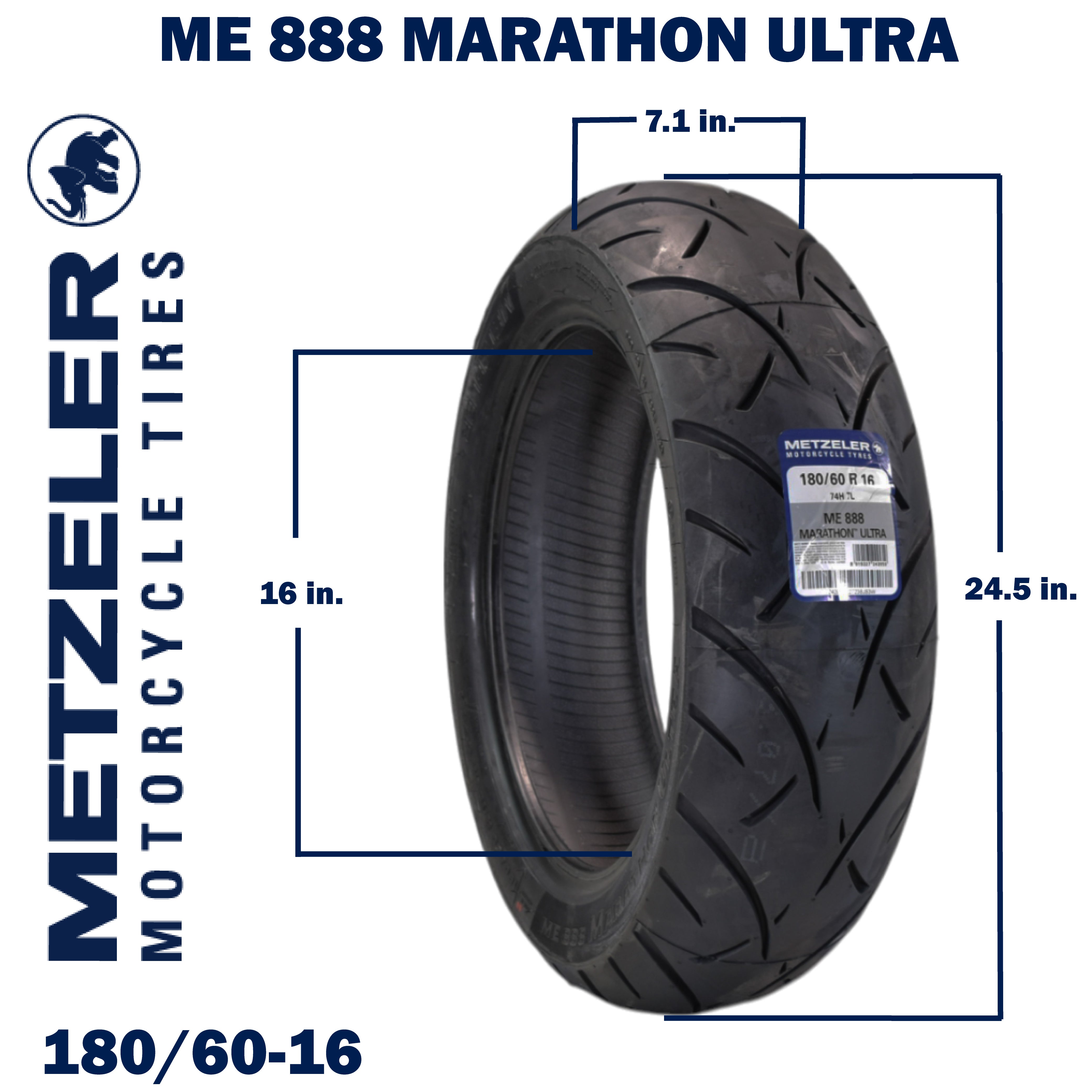 Metzeler ME 888 Marathon Ultra Rear 180/60R16 74H Motorcycle Tire with Keychain