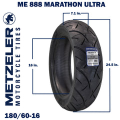 Metzeler ME 888 Marathon Ultra Rear 180/60R16 74H Motorcycle Tire with Keychain