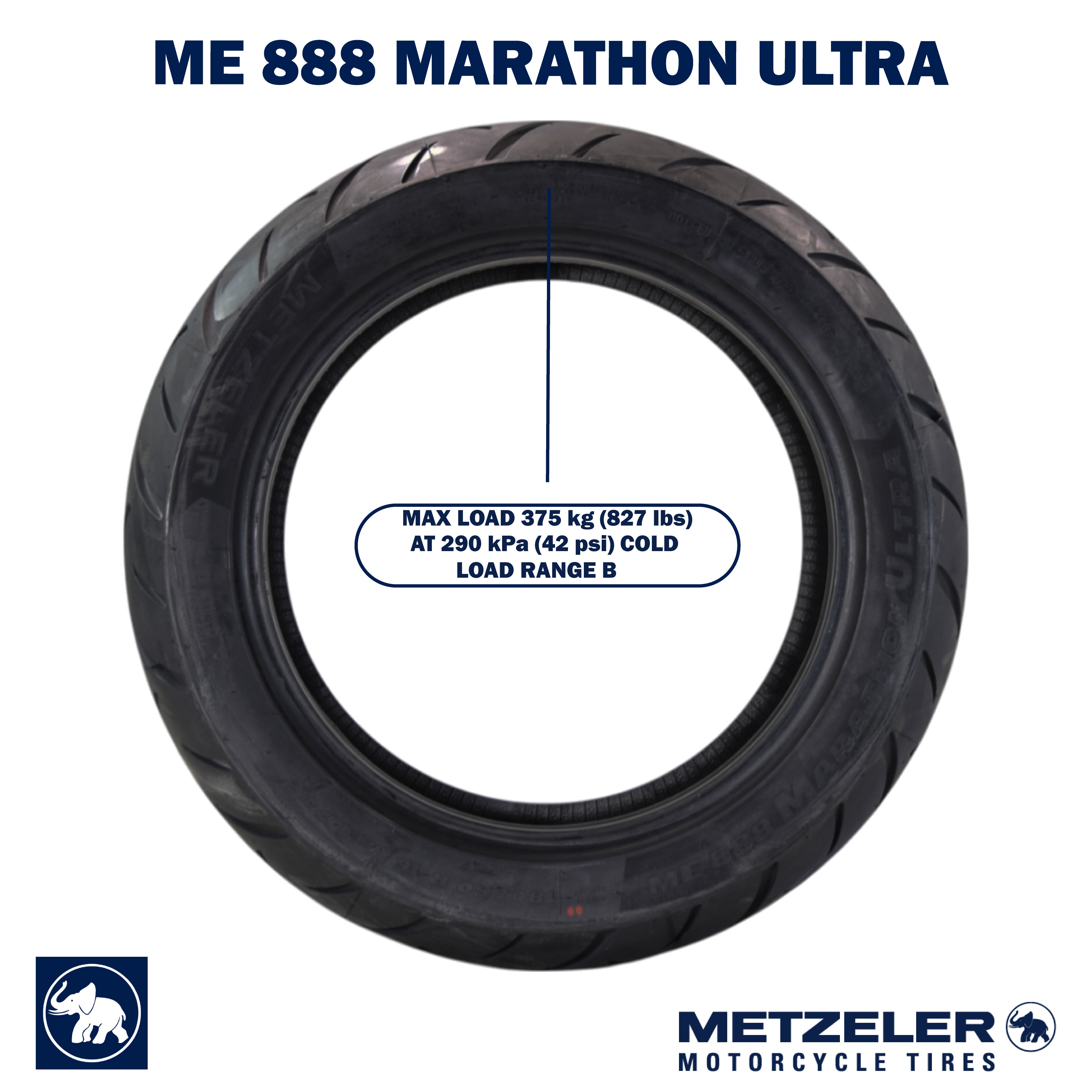 Metzeler ME 888 Marathon Ultra Rear 180/60R16 74H Motorcycle Tire with Keychain