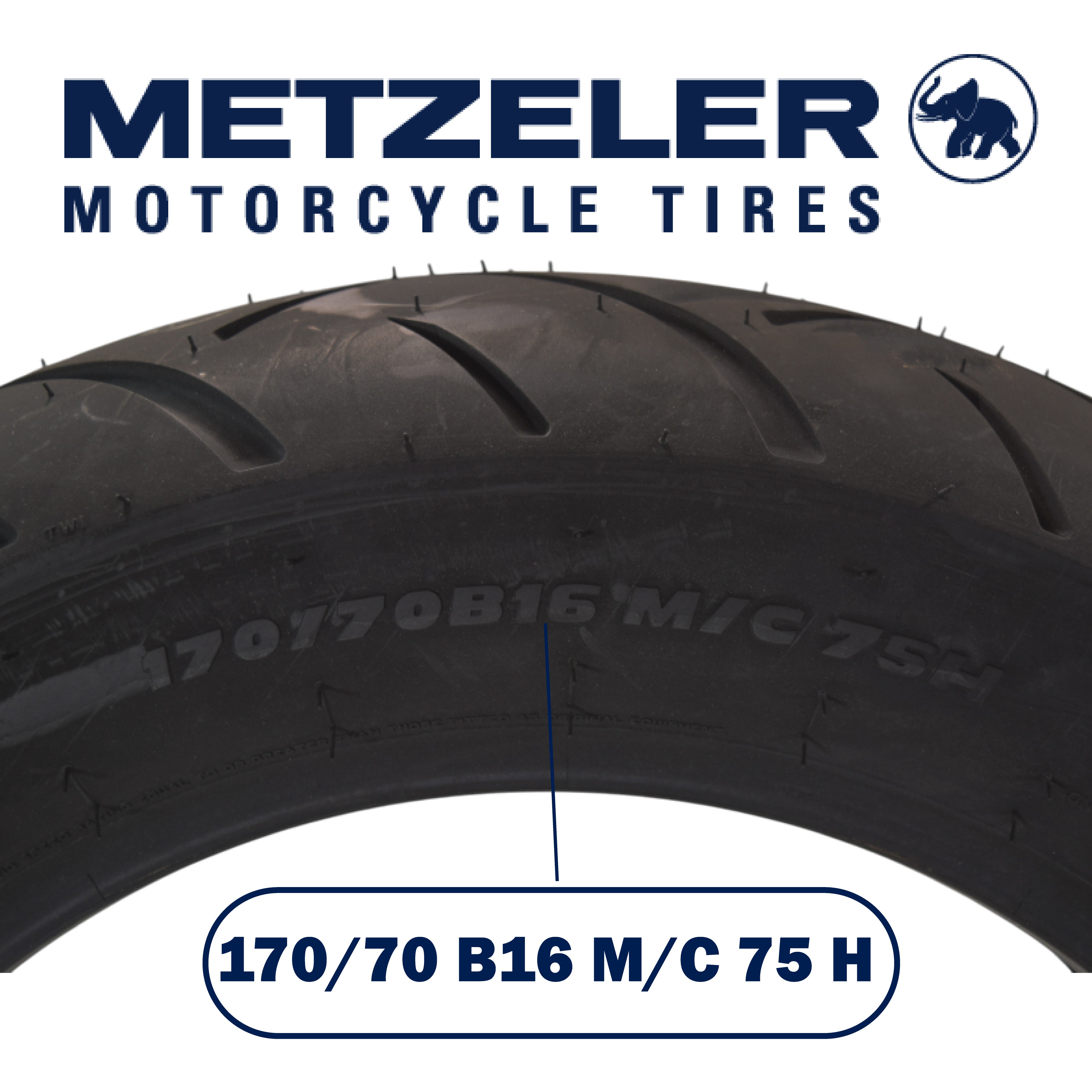 Metzeler ME 888 Marathon Ultra Rear 170/70B16 75H Motorcycle Tire with Keychain