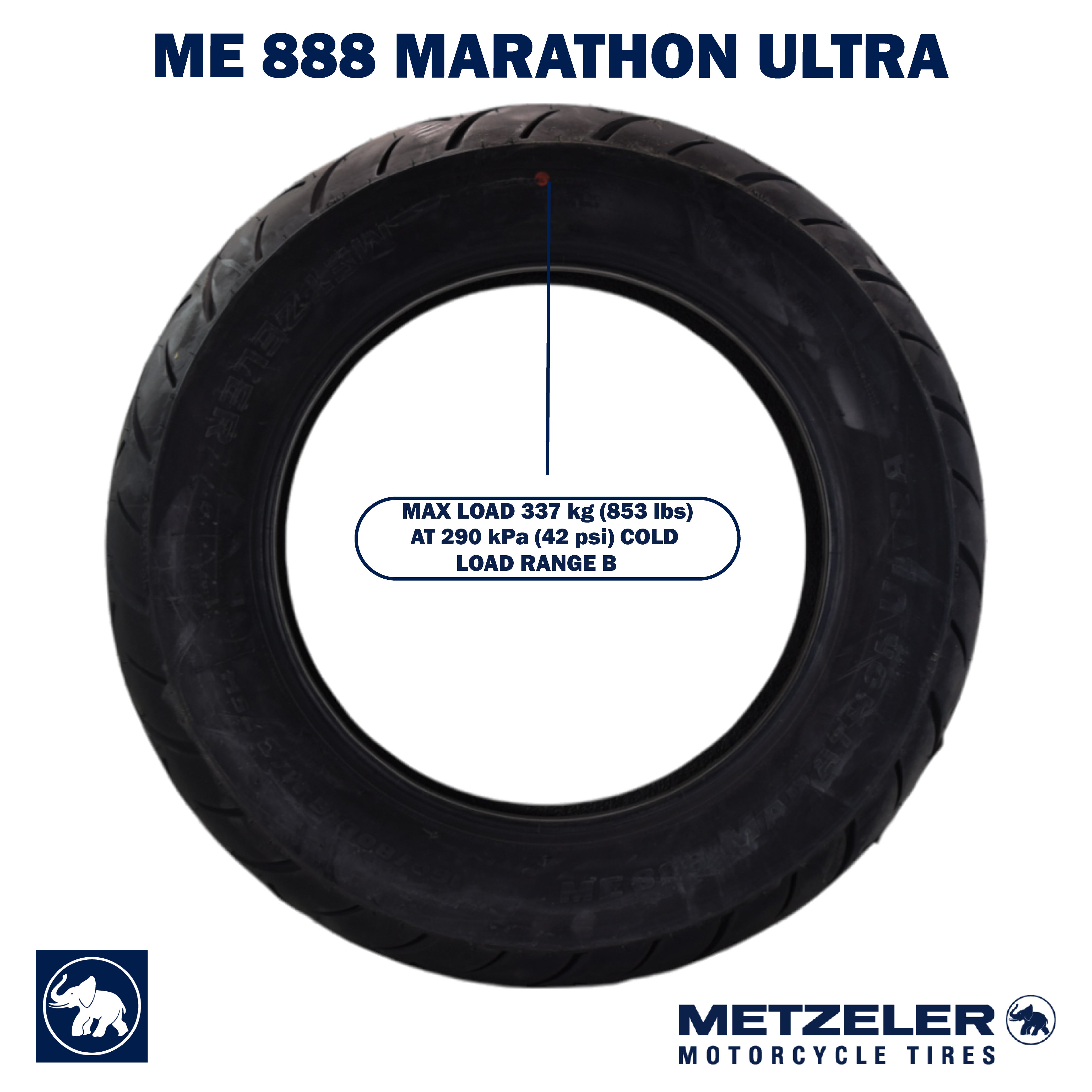 Metzeler ME 888 Marathon Ultra Rear 160/80B16 REINF Motorcycle Tire w/ Keychain