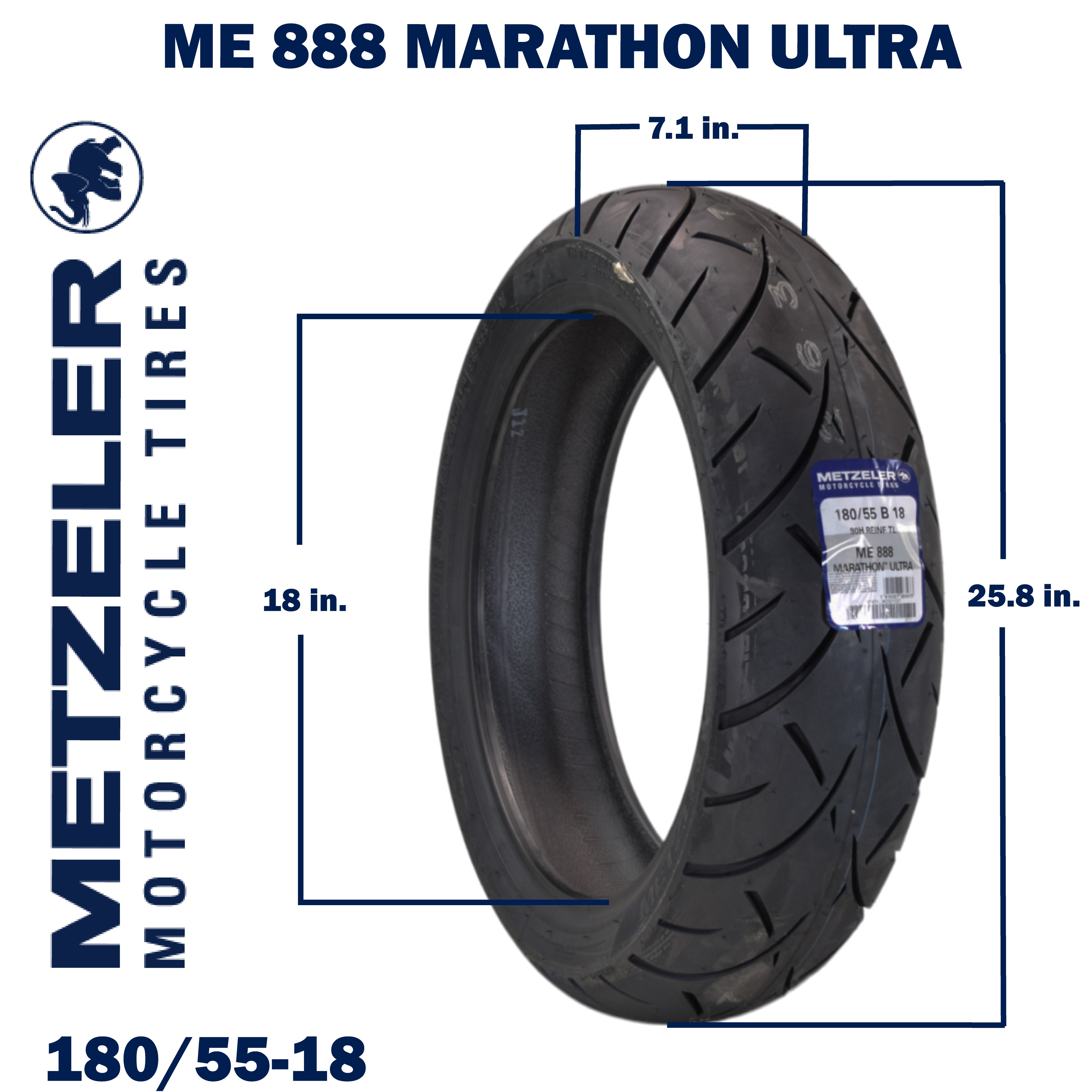 Metzeler ME 888 Marathon Ultra Rear 180/55B18 REINF Motorcycle Tire w/ Keychain