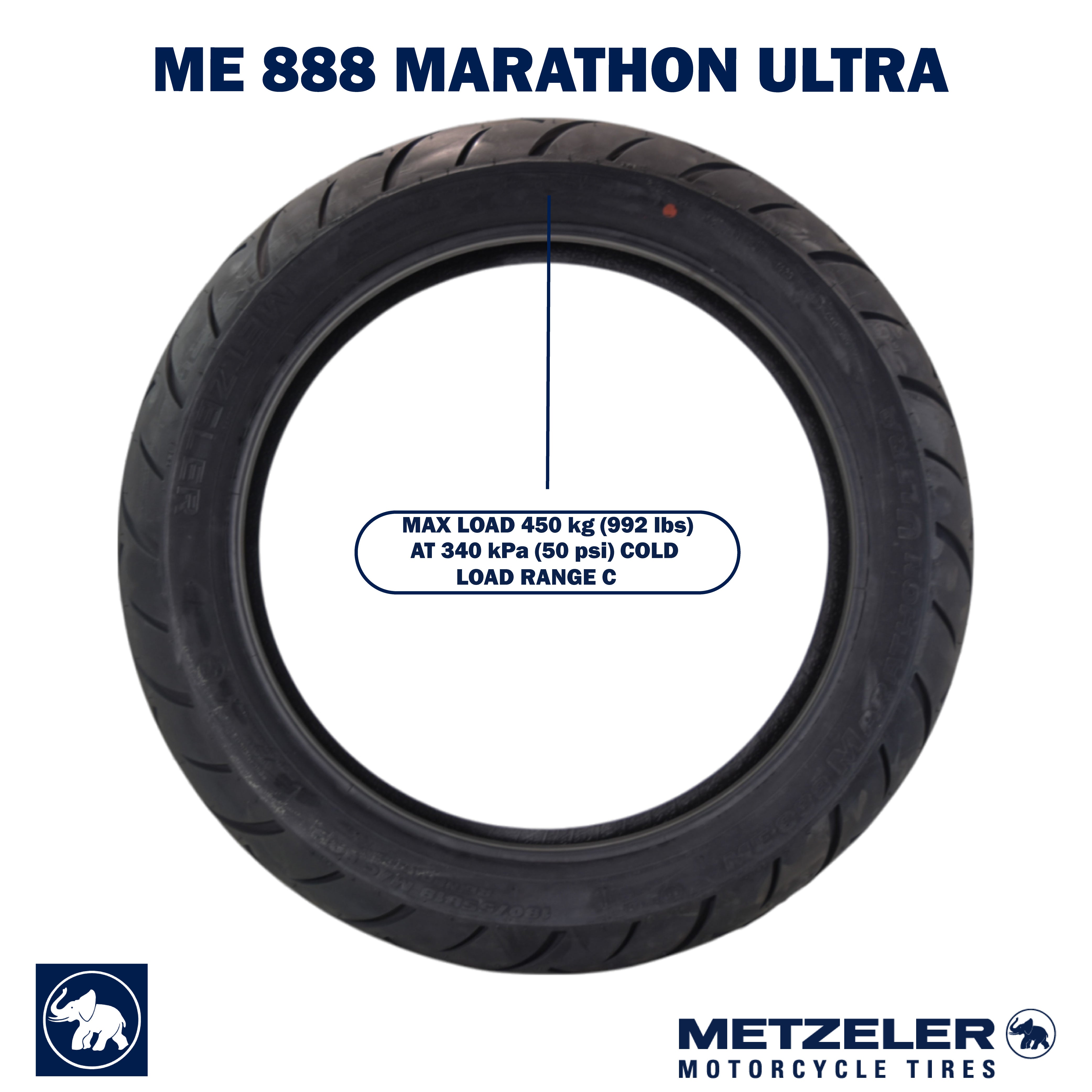 Metzeler ME 888 Marathon Ultra Rear 180/55B18 REINF Motorcycle Tire w/ Keychain