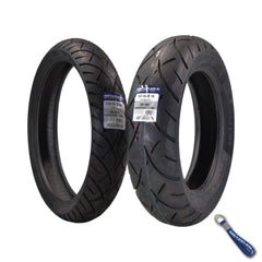 Metzeler ME 888 Marathon Ultra 130/60B19 & 180/65B16 MC Tire Set with Keychain