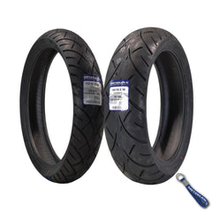 Metzeler ME 888 Marathon Ultra 130/60B19 & 180/55B18 MC Tire Set with Keychain