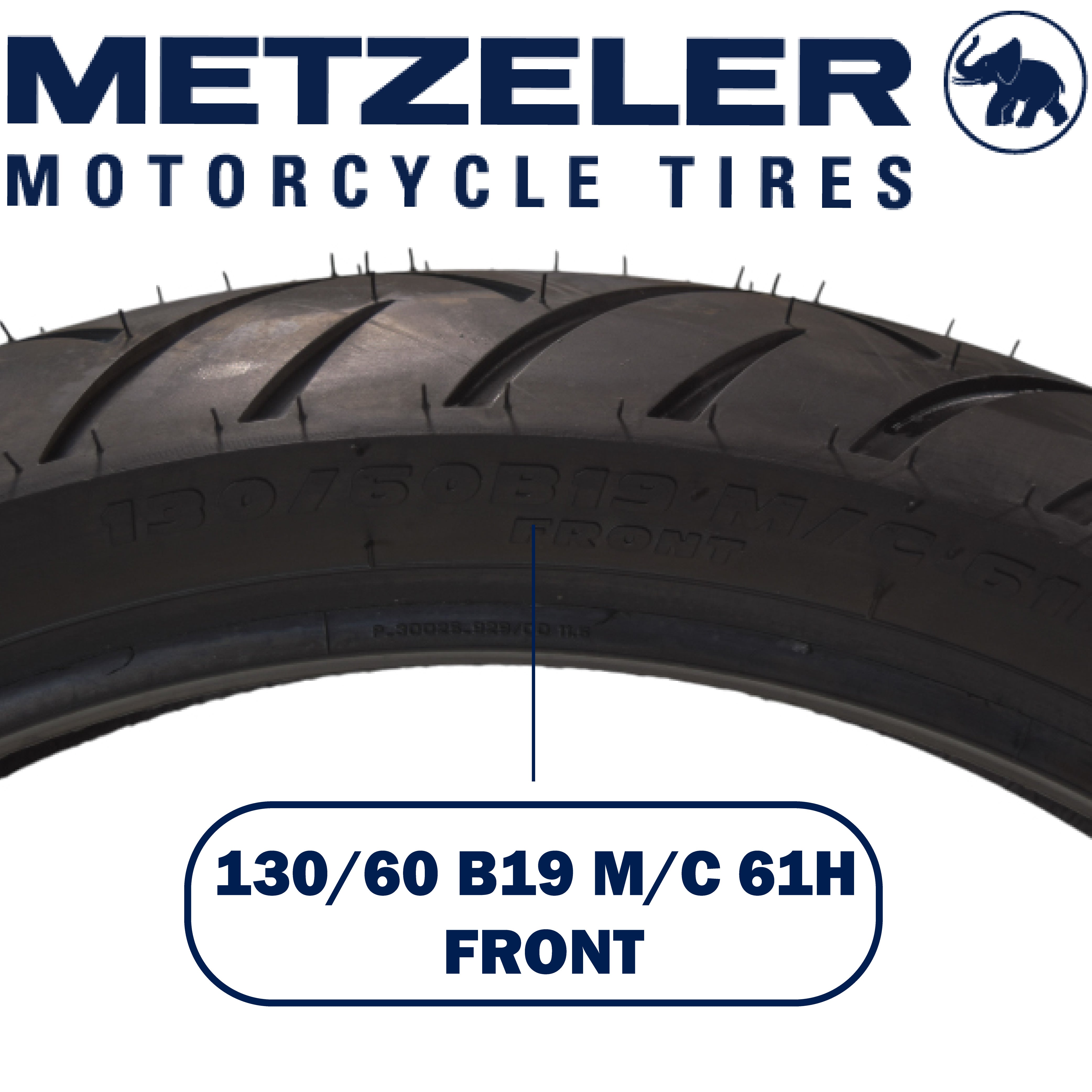 Metzeler ME 888 Marathon Ultra Front 130/60B19 61H Motorcycle Tire with Keychain