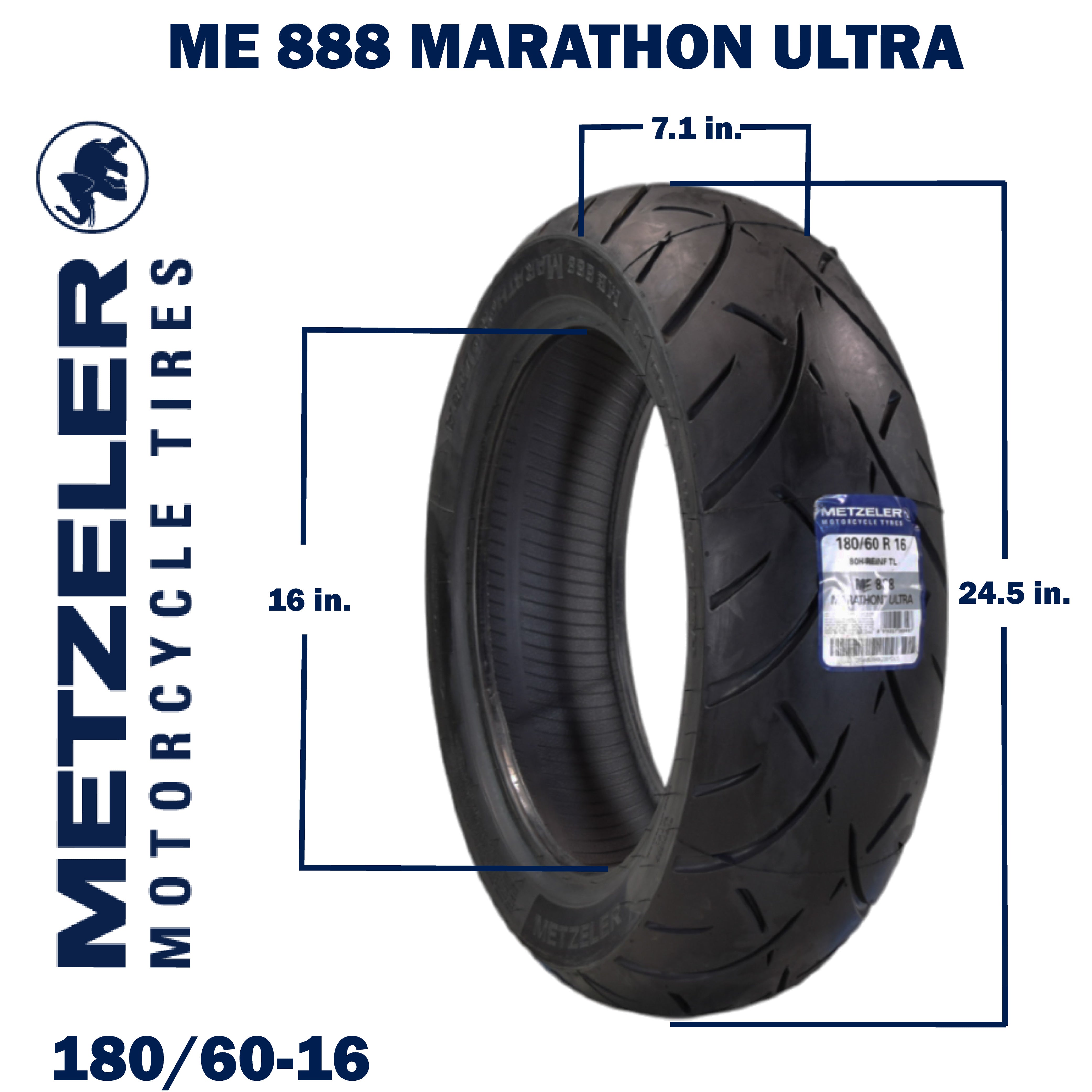 Metzeler ME 888 Marathon Ultra Rear 180/60R16 REINF Motorcycle Tire w/ Keychain