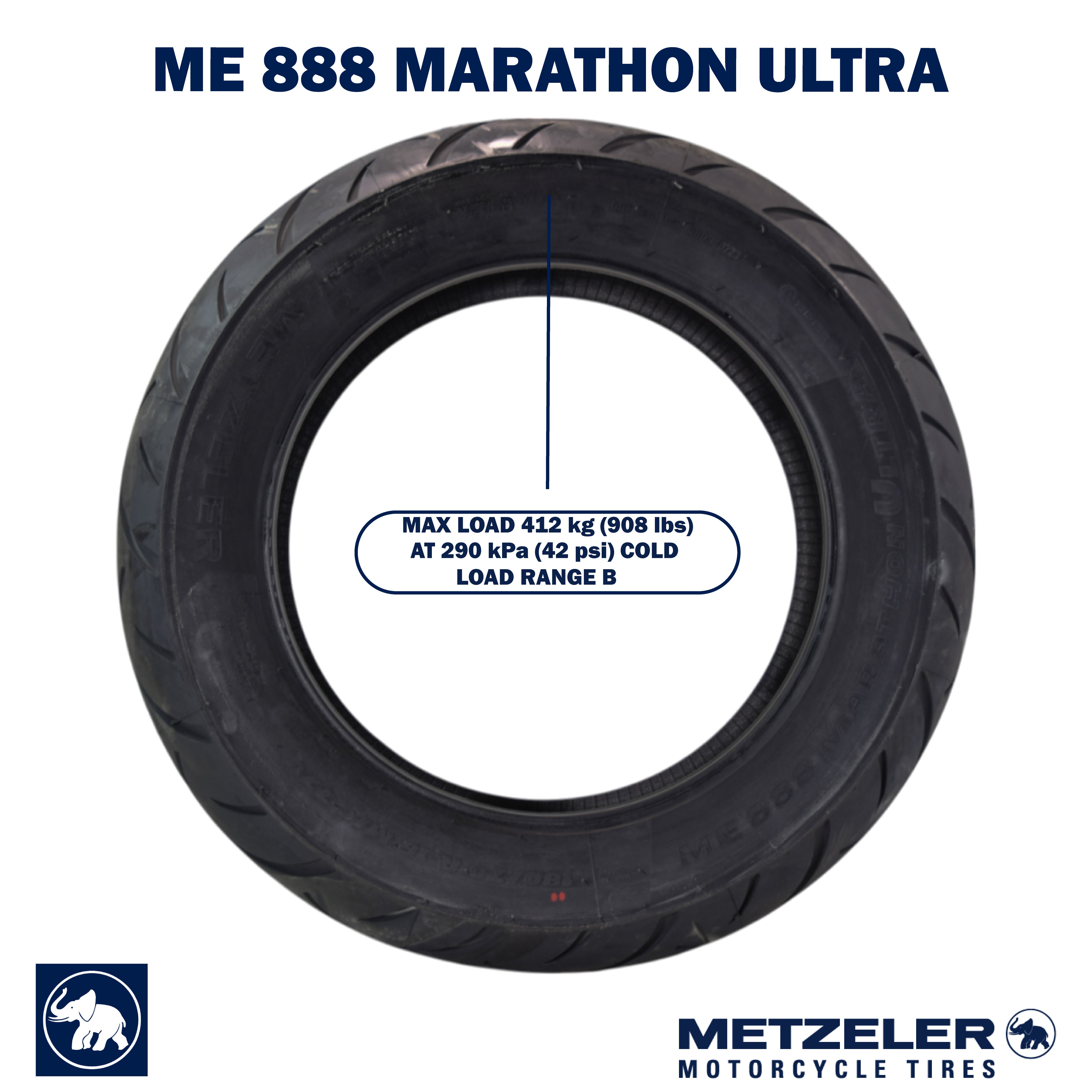 Metzeler ME 888 Marathon Ultra Rear 180/70R16 77V Motorcycle Tire with Keychain