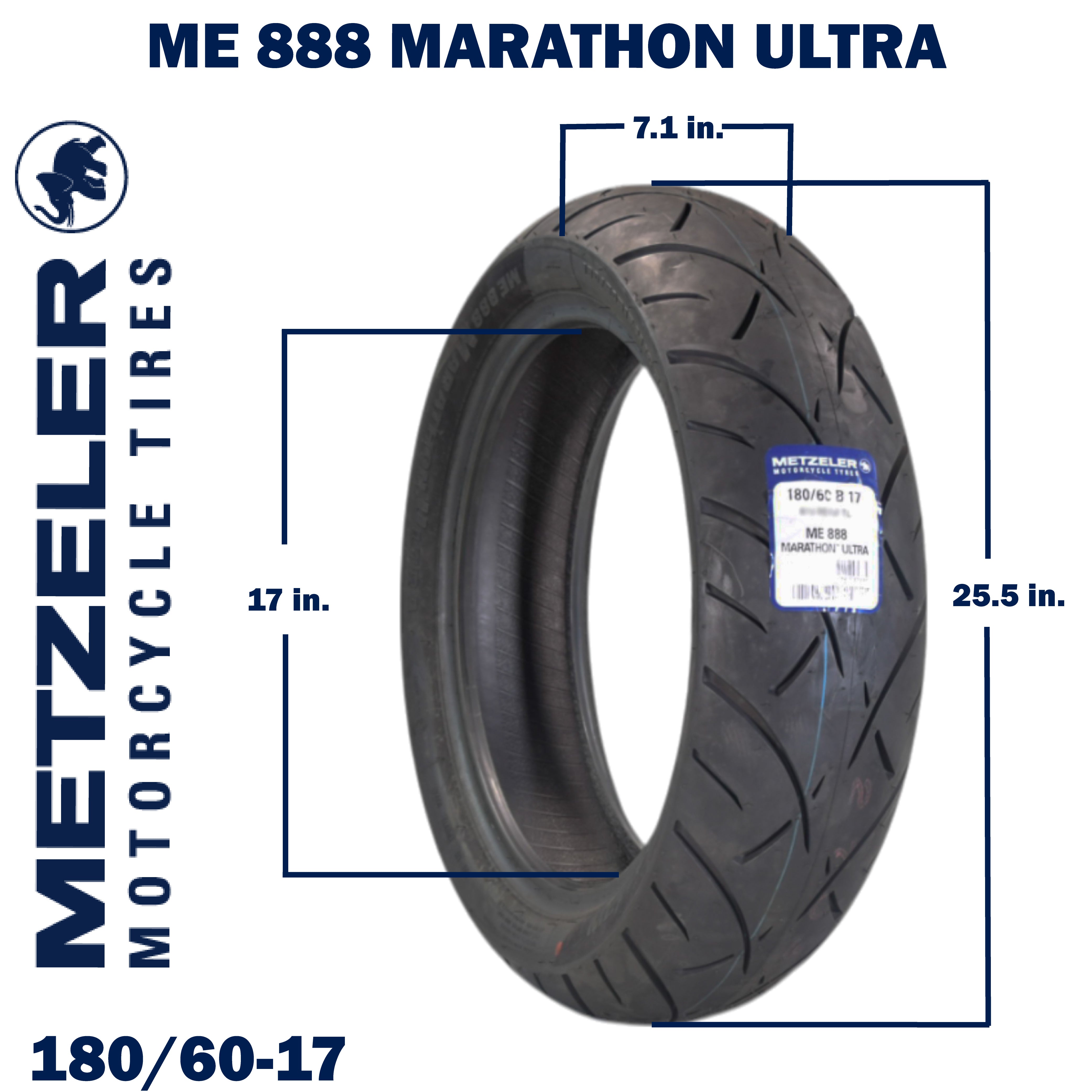 Metzeler ME 888 Marathon Ultra Rear 180/60B17 75V Motorcycle Tire with Keychain