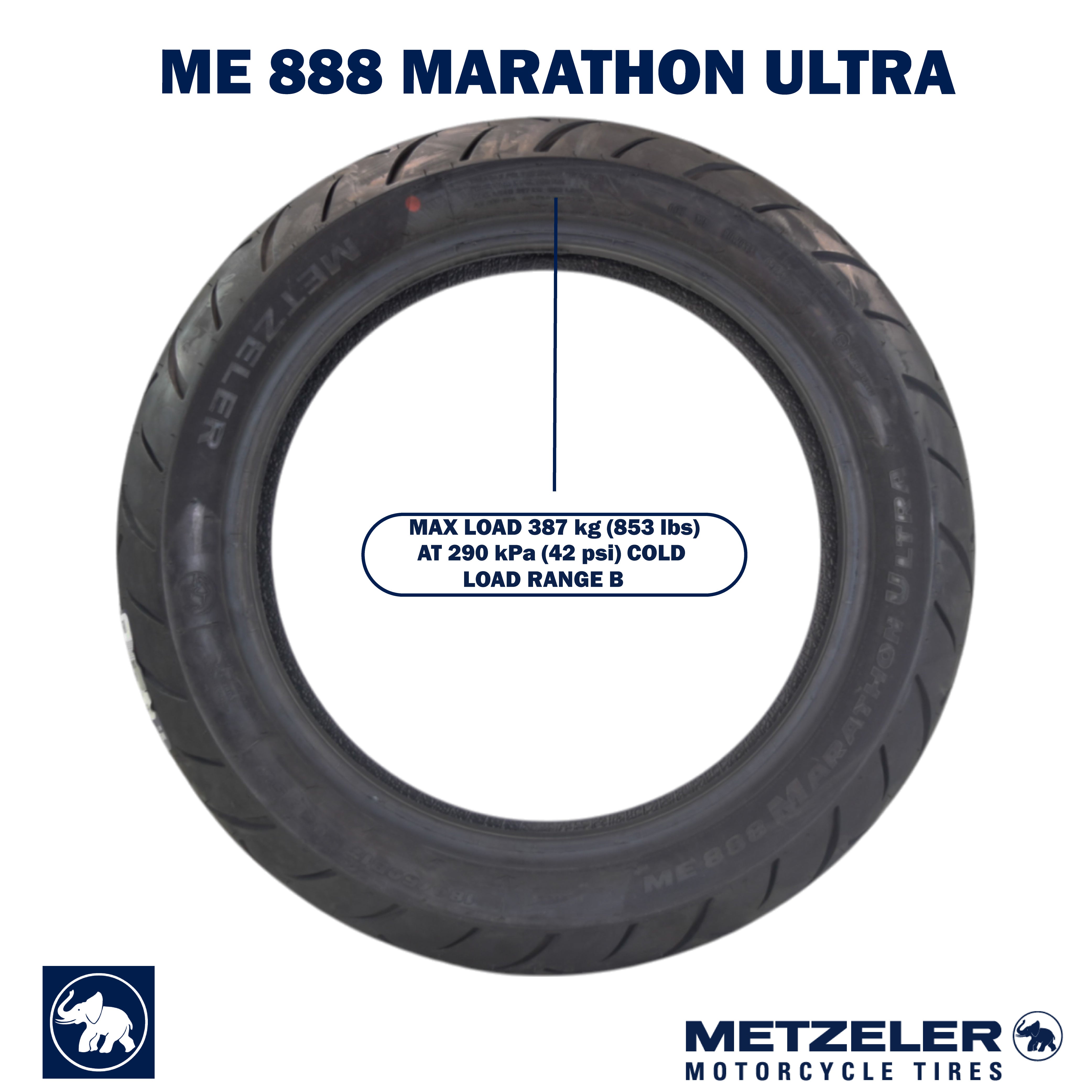 Metzeler ME 888 Marathon Ultra Rear 180/60B17 75V Motorcycle Tire with Keychain