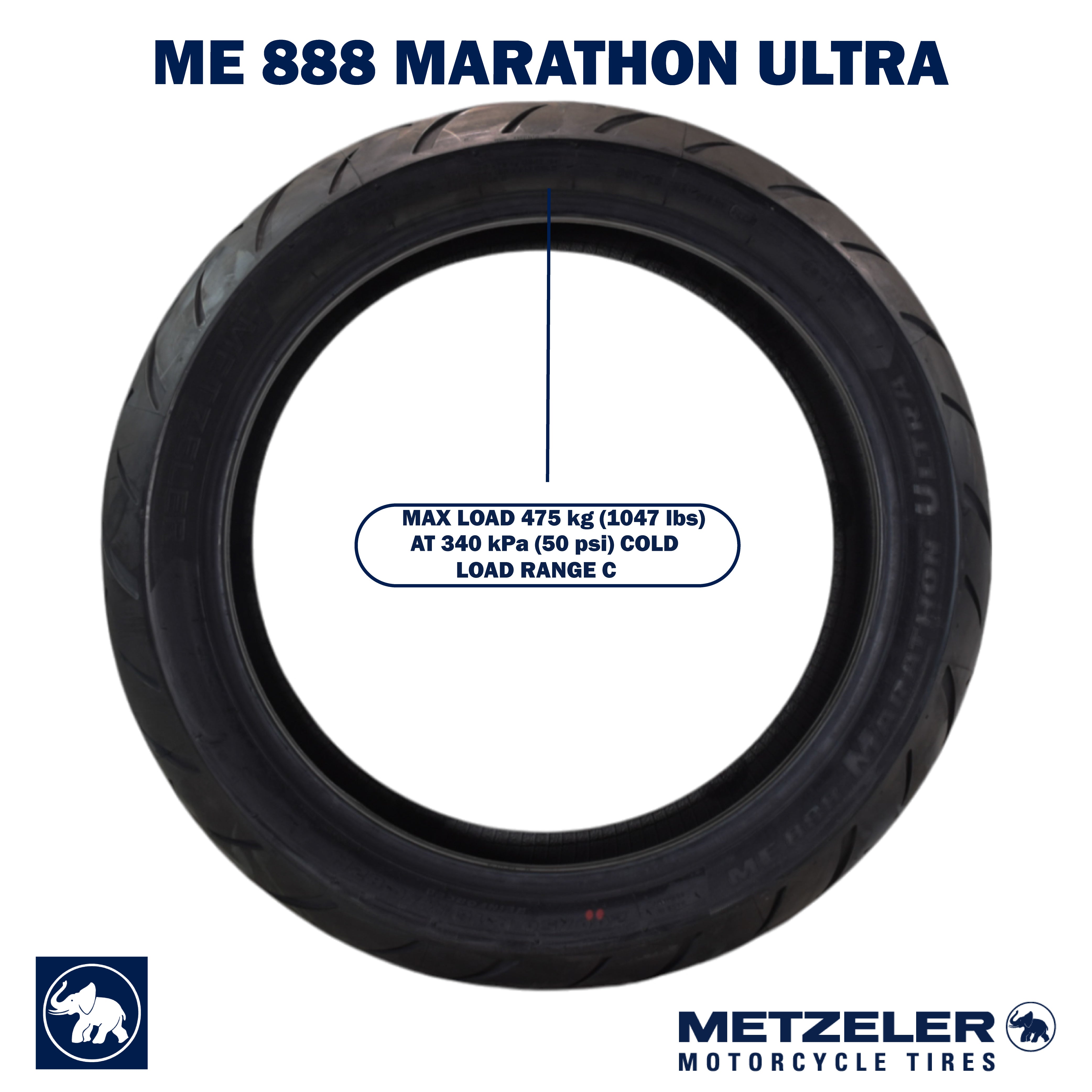 Metzeler ME 888 Marathon Ultra Rear 200/50R18 REINF Motorcycle Tire w/ Keychain