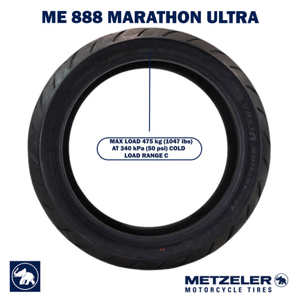Metzeler ME 888 Marathon Ultra Rear 200/50R18 REINF Motorcycle Tire w/ Keychain