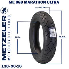 Metzeler ME 888 Marathon Ultra Front 130/90B16 REINF Motorcycle Tire w/ Keychain