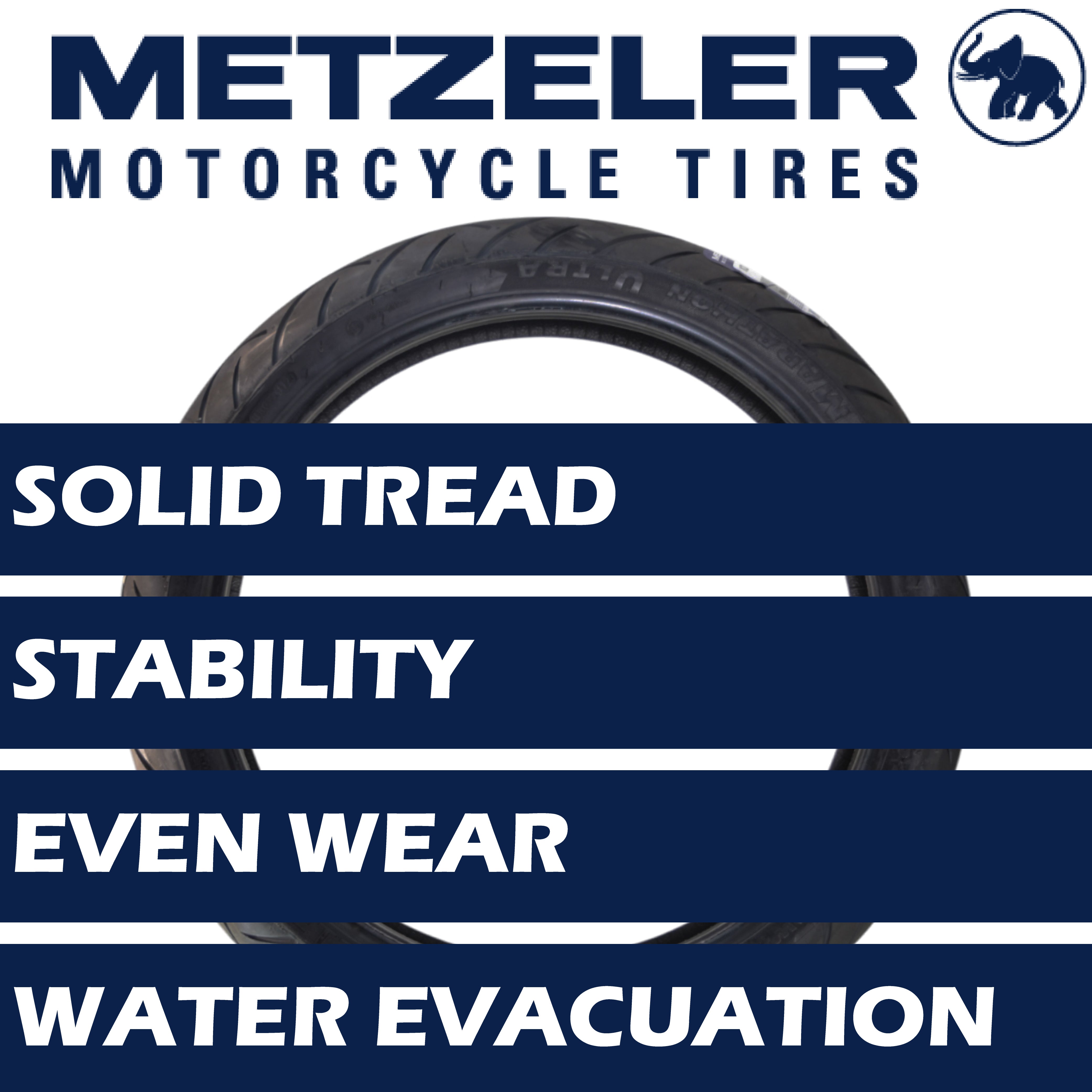 Metzeler ME 888 Marathon Ultra Front 110/90-18 61H Motorcycle Tire with Keychain