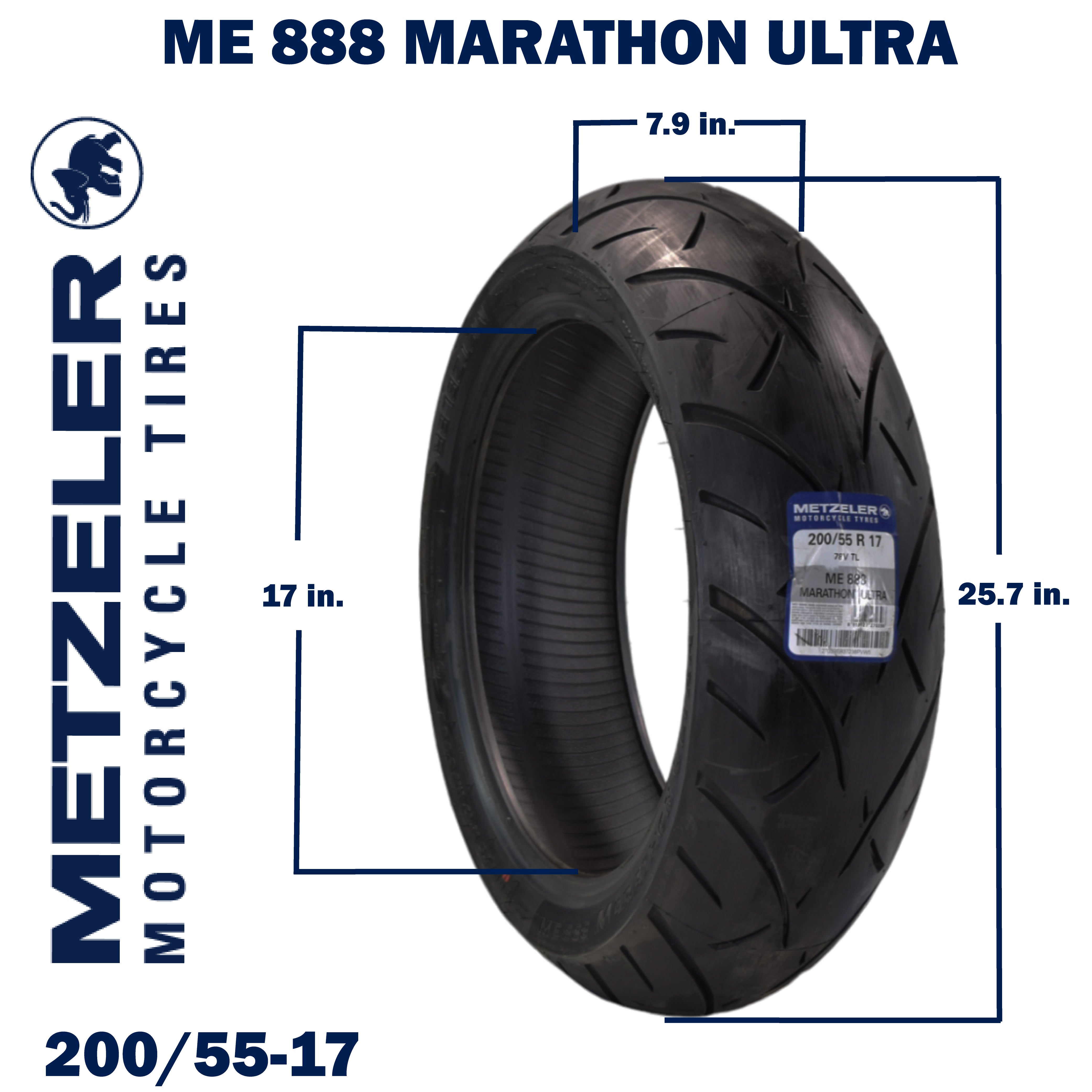 Metzeler ME 888 Marathon Ultra Rear 200/55R17 78V Motorcycle Tire with Keychain