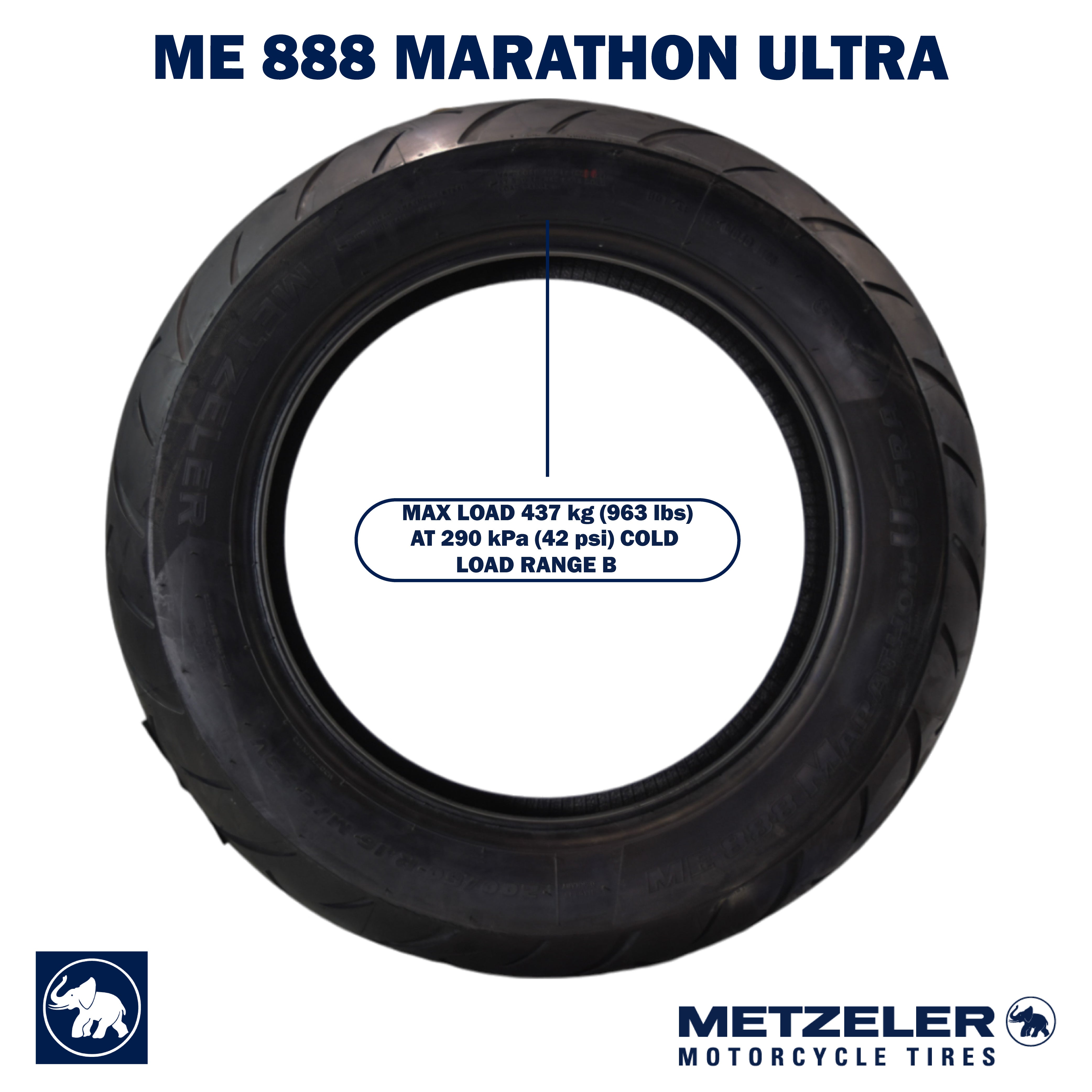 Metzeler ME 888 Marathon Ultra Rear 200/60R16 79V Motorcycle Tire with Keychain