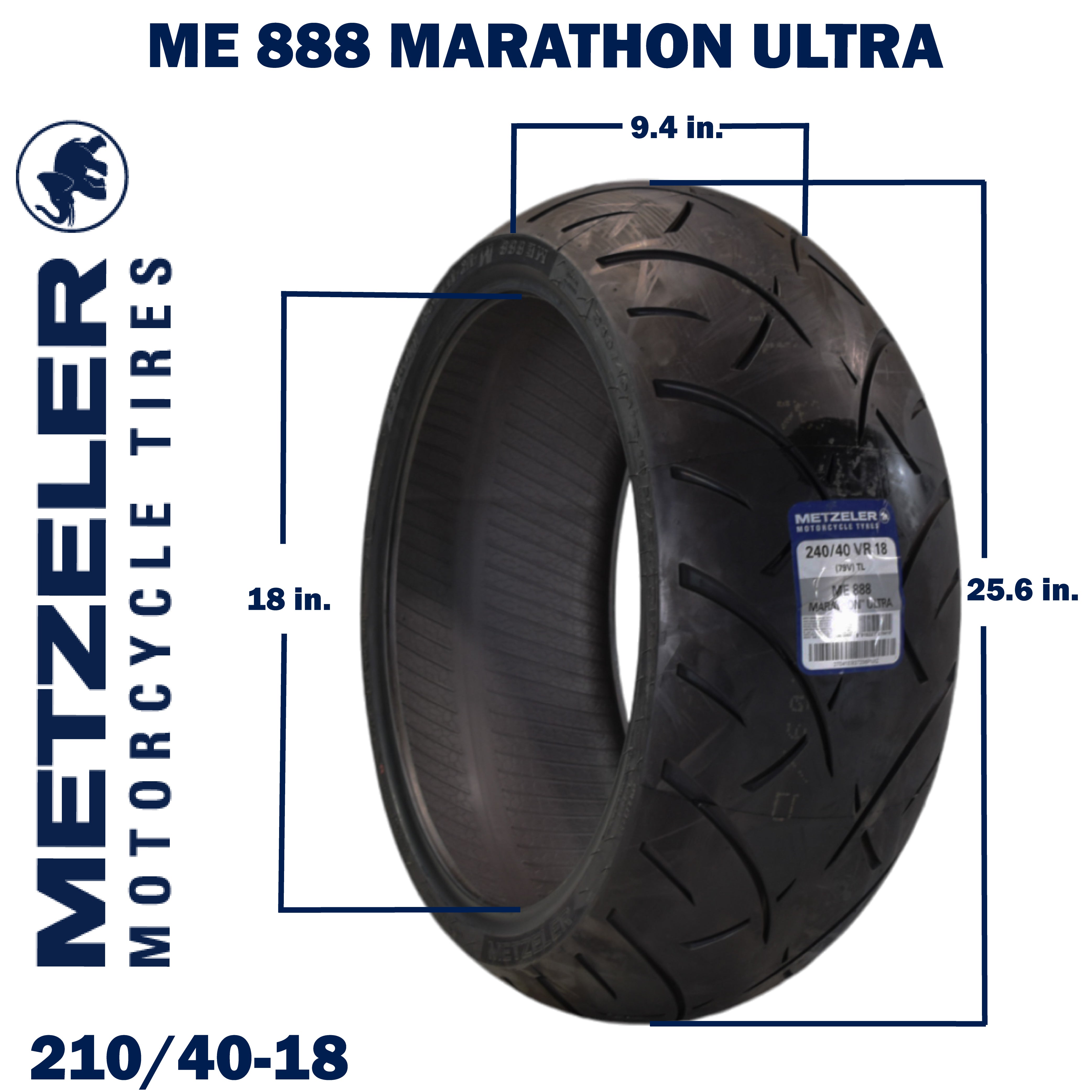 Metzeler ME 888 Marathon Ultra Rear 240/40R18 79V Motorcycle Tire with Keychain