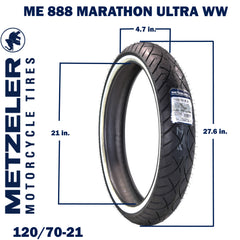 ME 888 Marathon Ultra Front 120/70B21 Wide Whitewall 68H