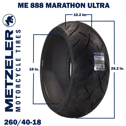 Metzeler ME 888 Marathon Ultra Rear 260/40R18 84V Motorcycle Tire with Keychain