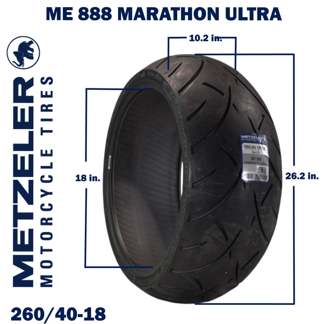 Metzeler ME 888 Marathon Ultra Rear 260/40R18 84V Motorcycle Tire with Keychain