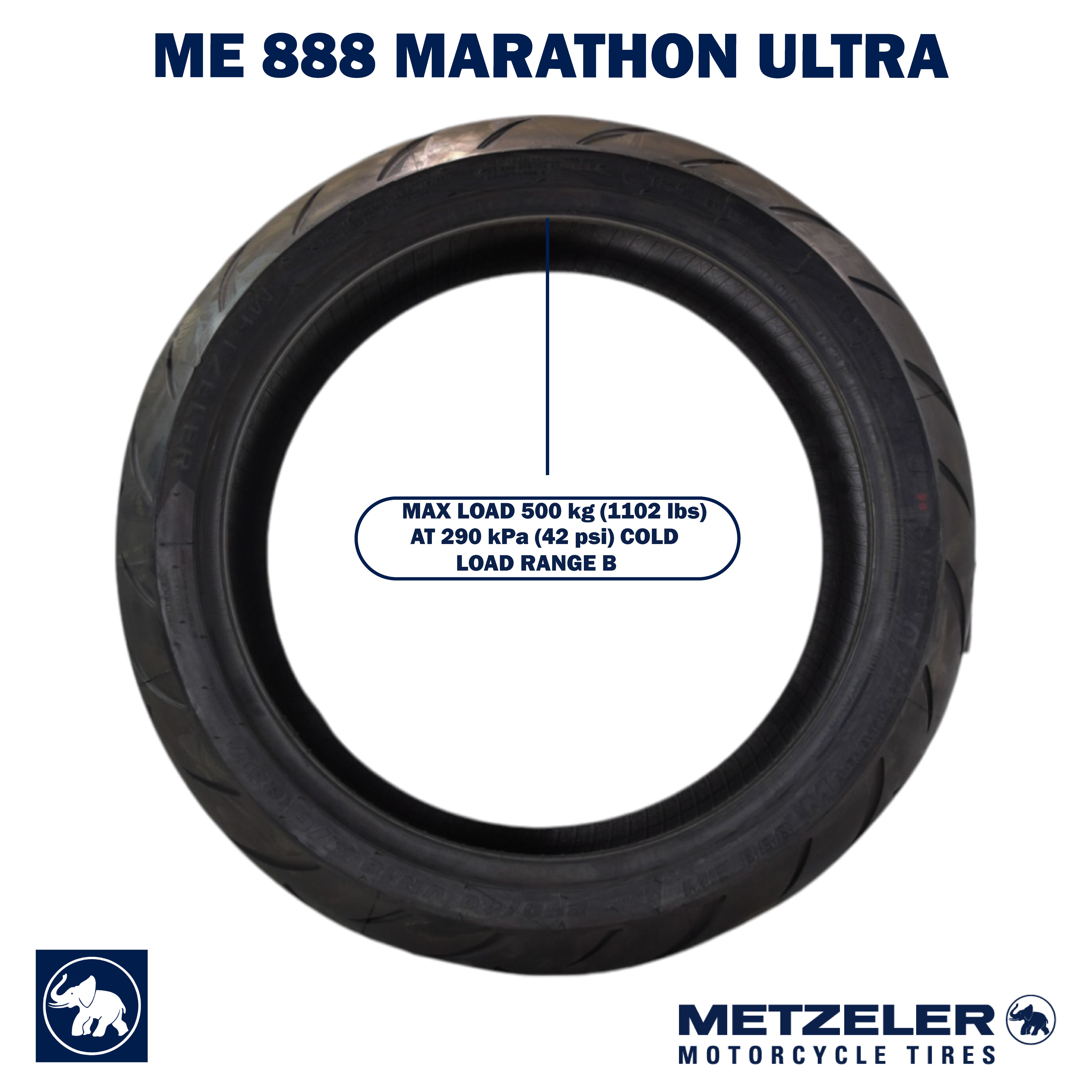 Metzeler ME 888 Marathon Ultra Rear 260/40R18 84V Motorcycle Tire with Keychain