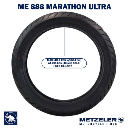 Metzeler ME 888 Marathon Ultra Front 130/70R17 62V Motorcycle Tire with Keychain