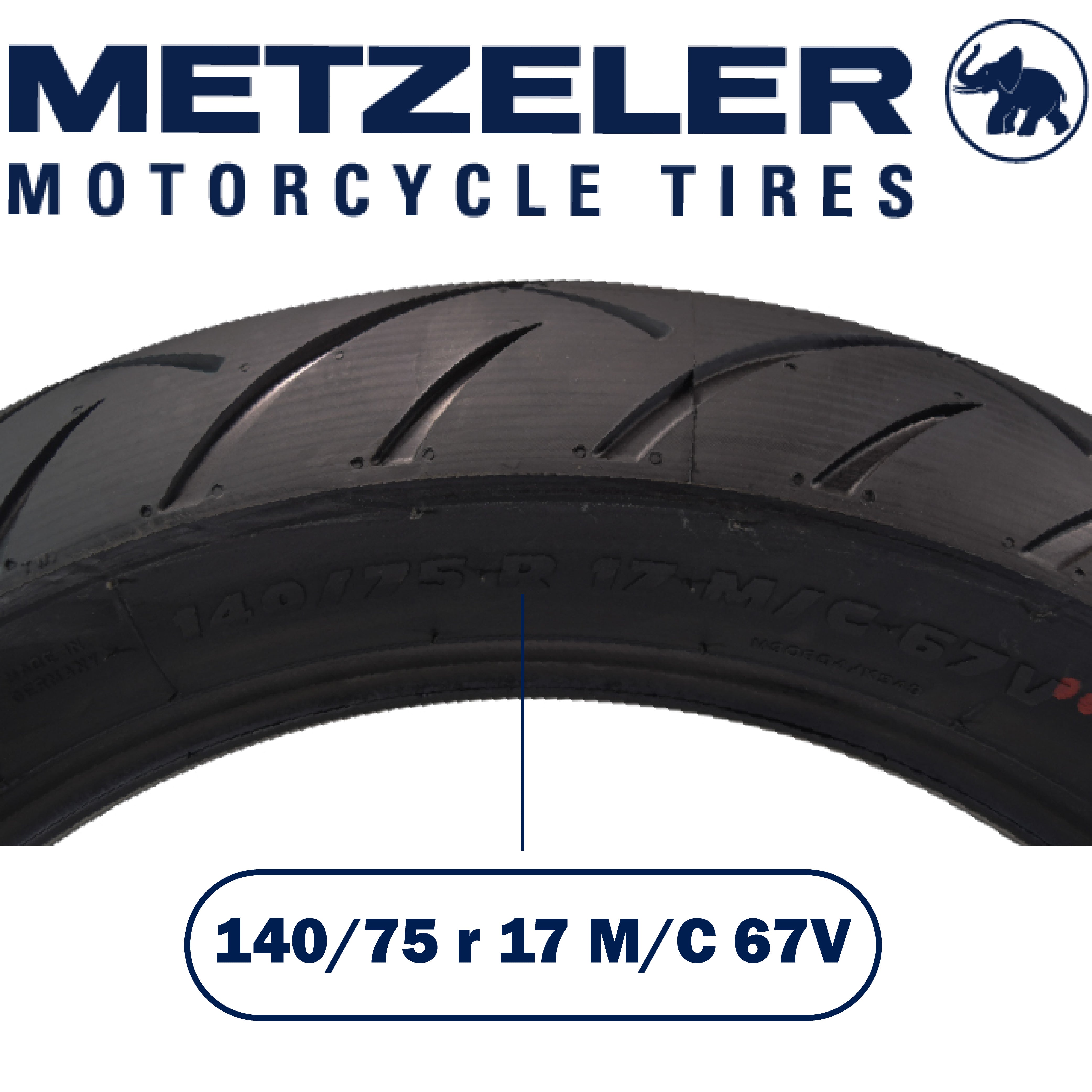 Metzeler ME 888 Marathon Ultra Front 140/75R17 67V Motorcycle Tire with Keychain