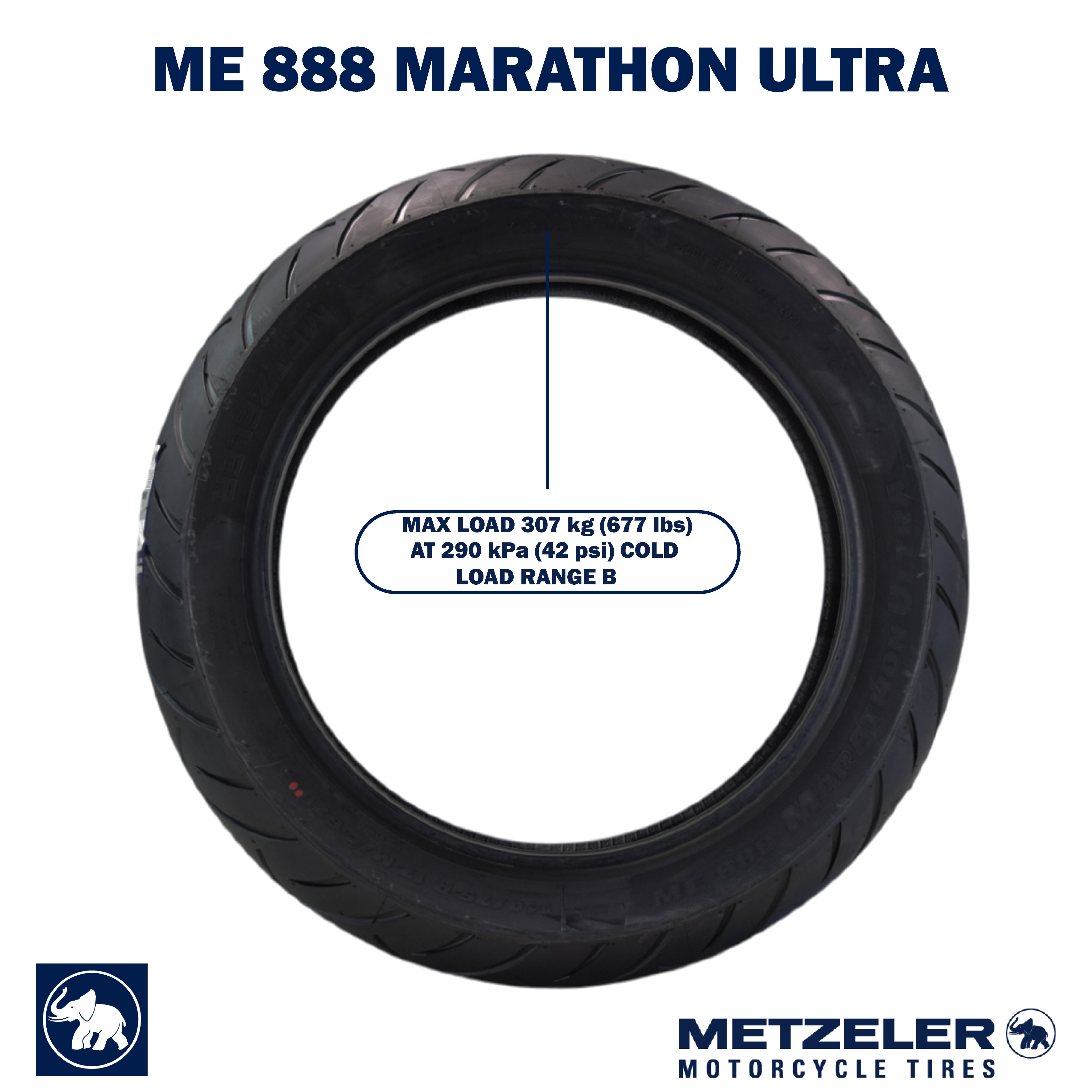 Metzeler ME 888 Marathon Ultra Front 140/75R17 67V Motorcycle Tire with Keychain