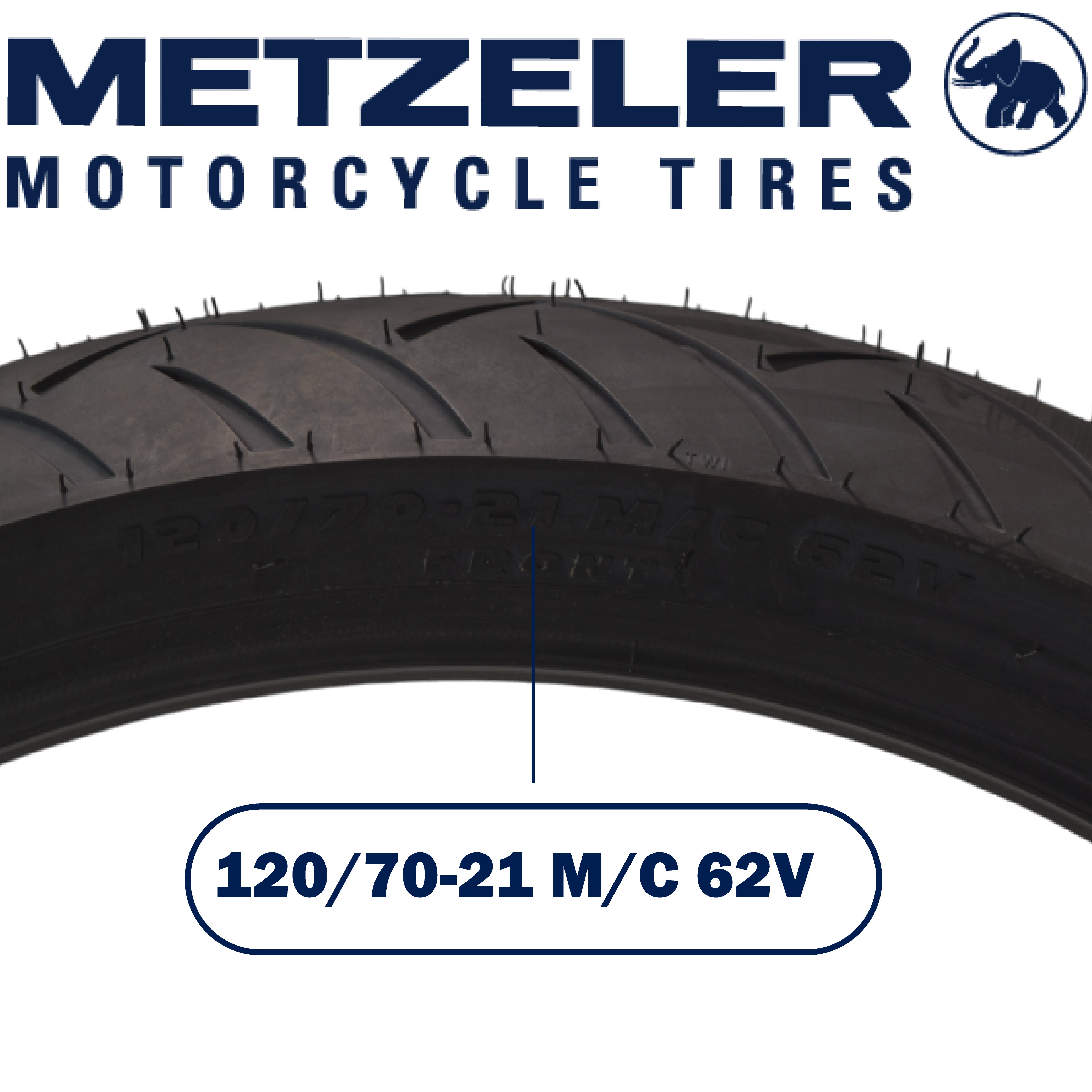 Metzeler ME 888 Marathon Ultra Front 120/70-21 62V Motorcycle Tire with Keychain