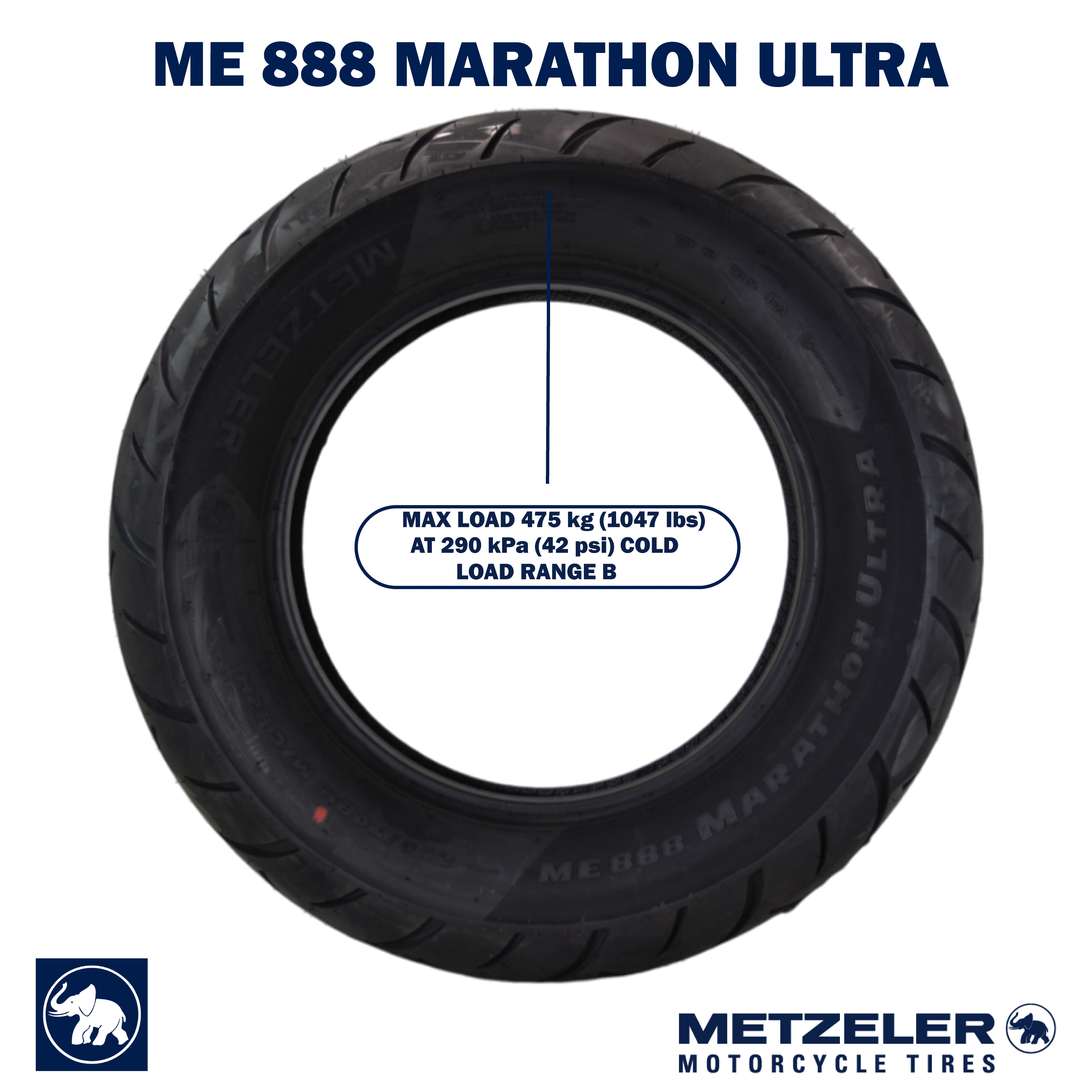 Metzeler ME 888 Marathon Ultra Rear 200/70B15 82H Motorcycle Tire with Keychain