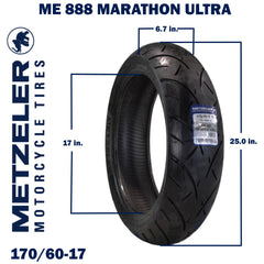 Metzeler ME 888 Marathon Ultra Rear 170/60R17 REINF Motorcycle Tire w/ Keychain