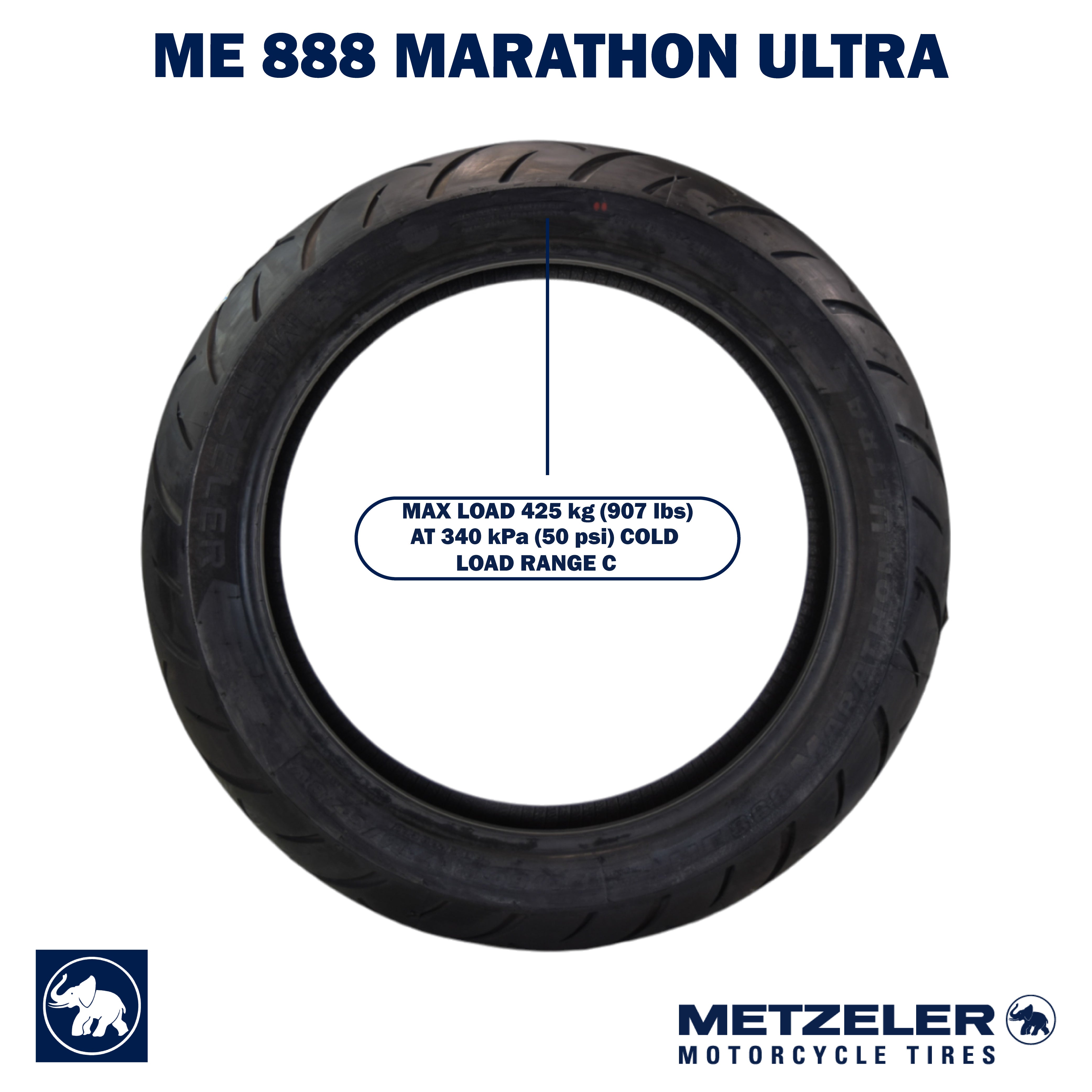 Metzeler ME 888 Marathon Ultra Rear 170/60R17 REINF Motorcycle Tire w/ Keychain