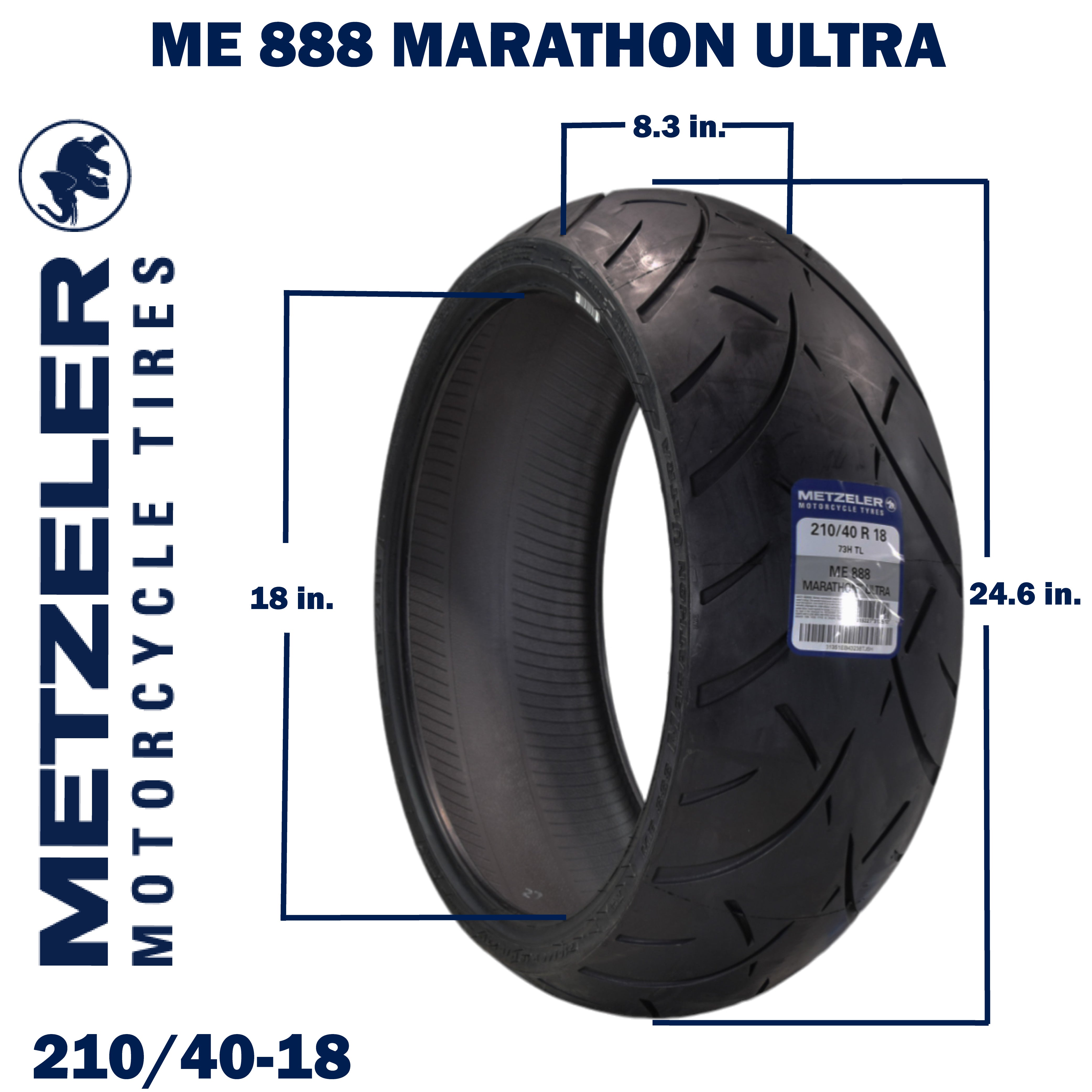 Metzeler ME 888 Marathon Ultra Rear 210/40R18 73H Motorcycle Tire with Keychain