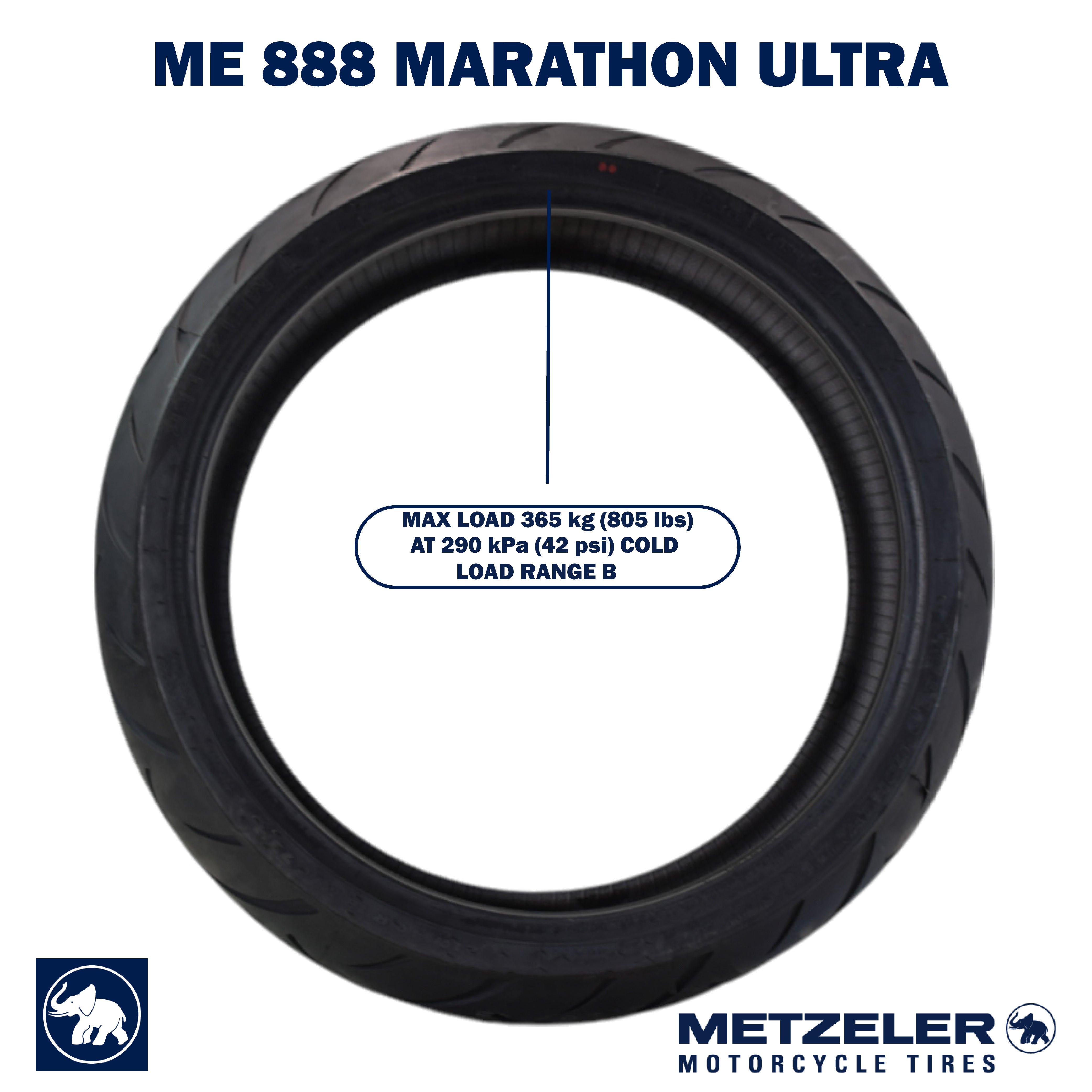 Metzeler ME 888 Marathon Ultra Rear 210/40R18 73H Motorcycle Tire with Keychain