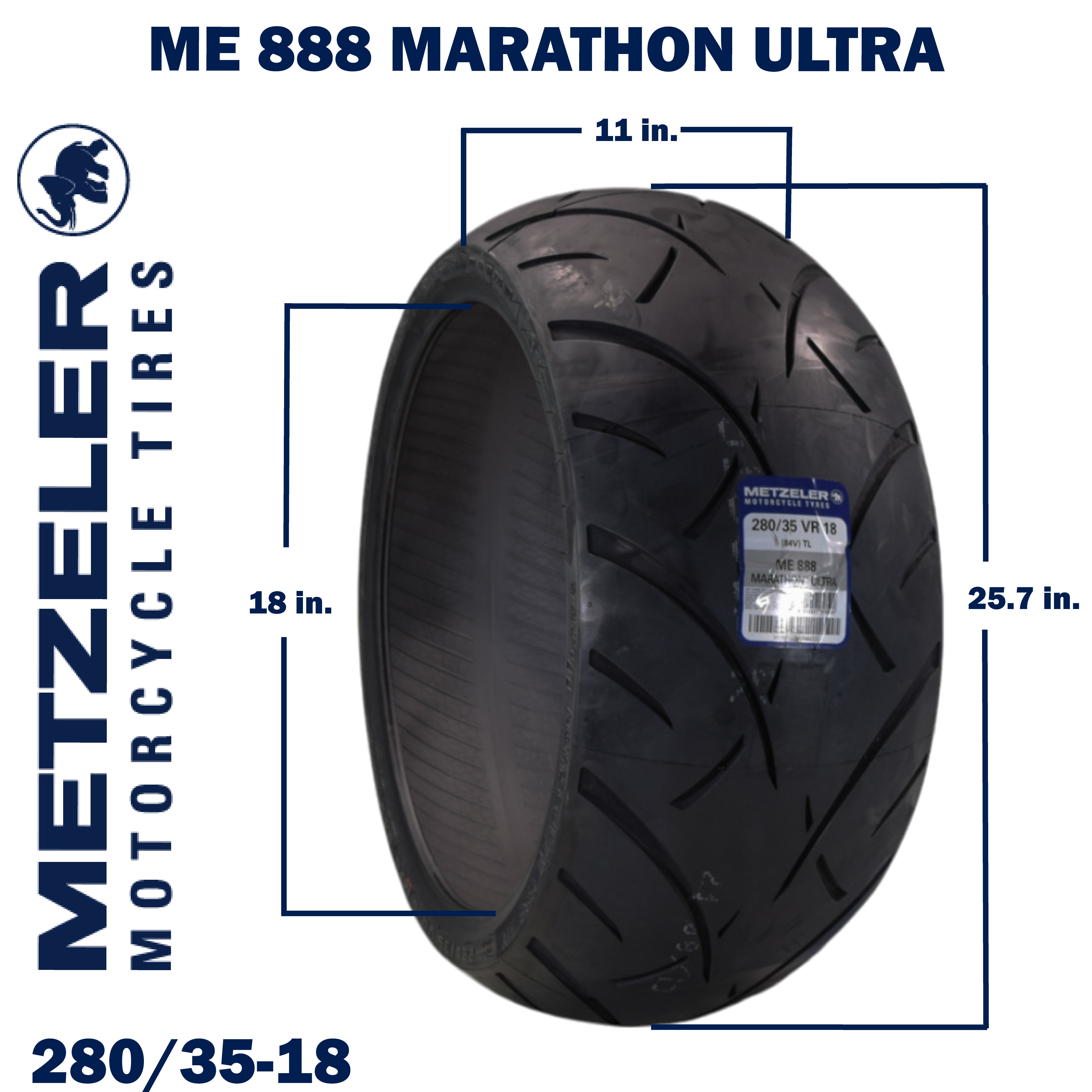 Metzeler ME 888 Marathon Ultra Rear 280/35R18 84V Motorcycle Tire with Keychain