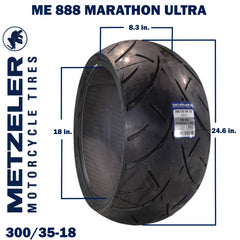 Metzeler ME 888 Marathon Ultra Rear 300/35R18 87V Motorcycle Tire with Keychain