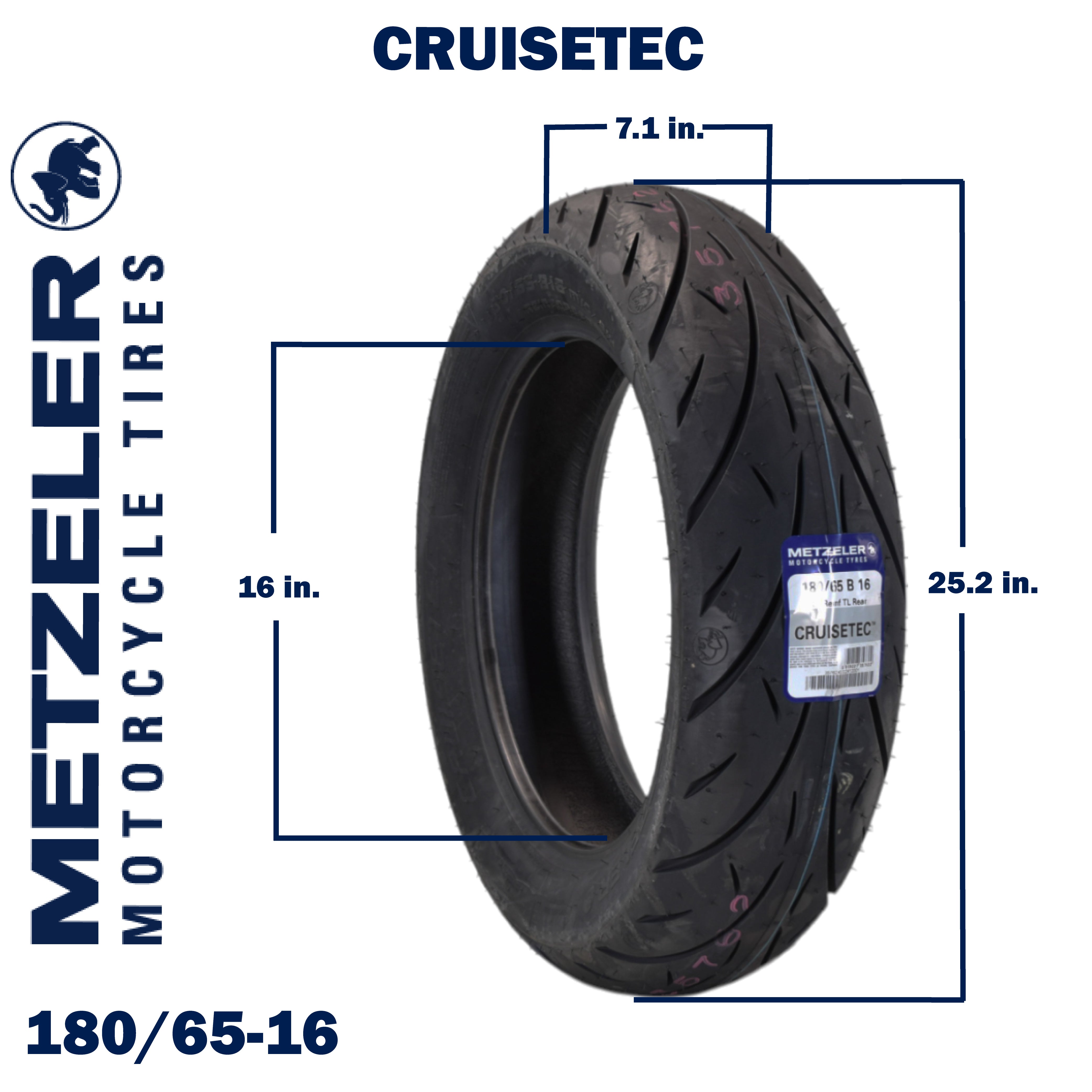 Metzeler Cruisetec Front 130/80B17 & Rear 180/65B16 REINF Tire Set w/ Keychain